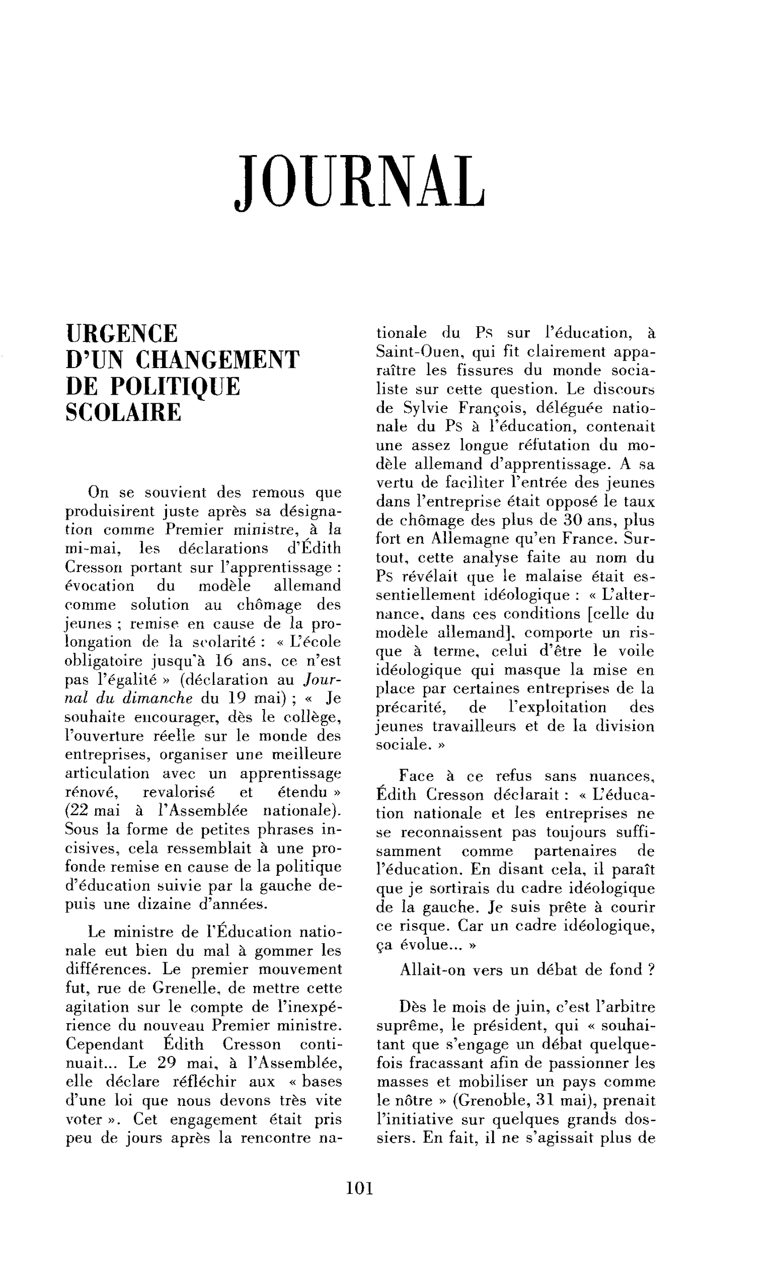 Urgence d’un changement de politique scolaire
