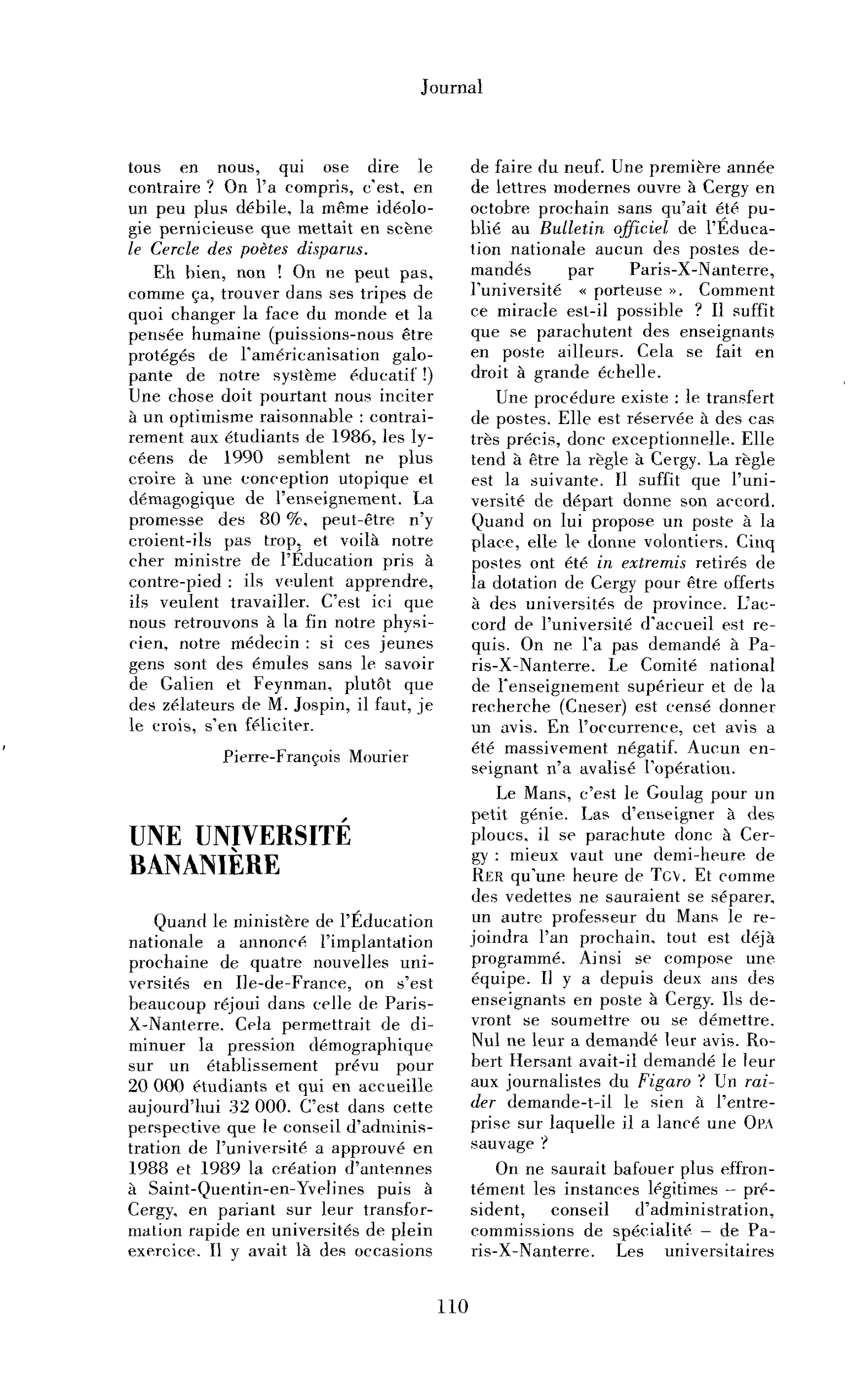 Une université bananière