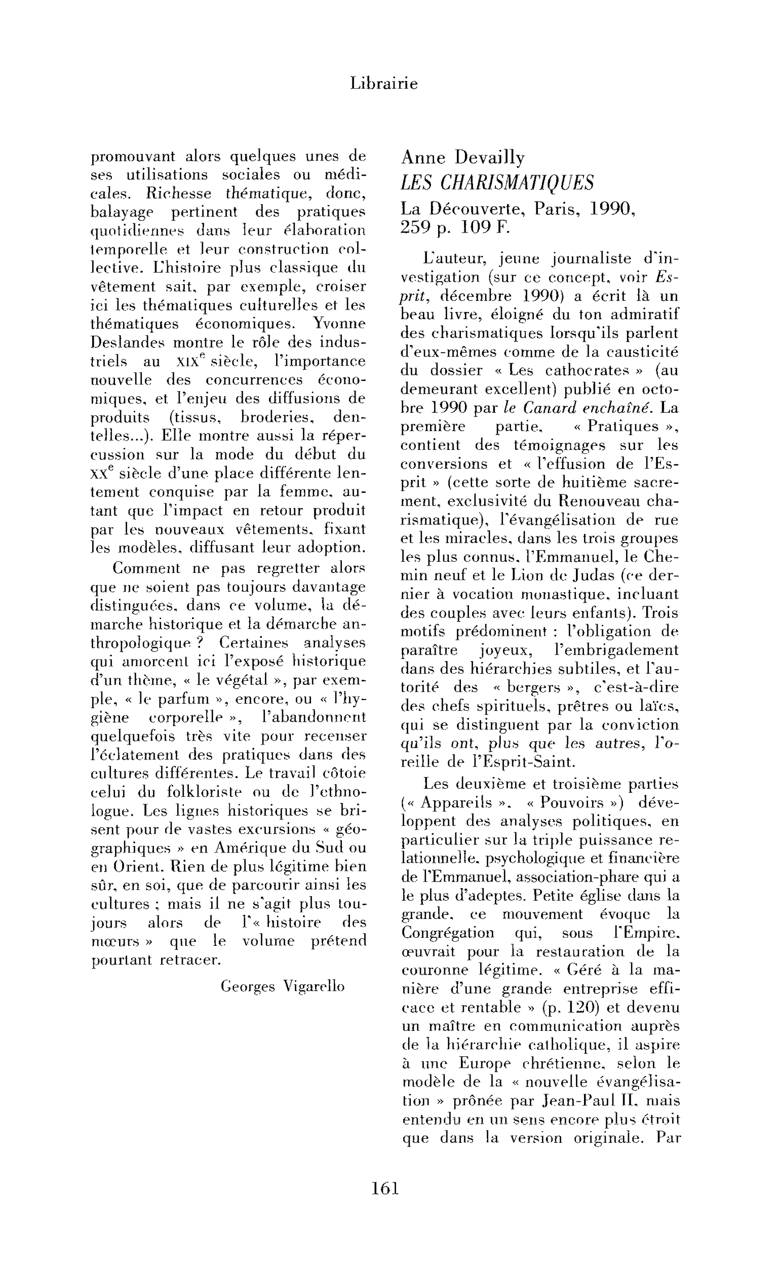 Anne Devailly : les Charismatiques