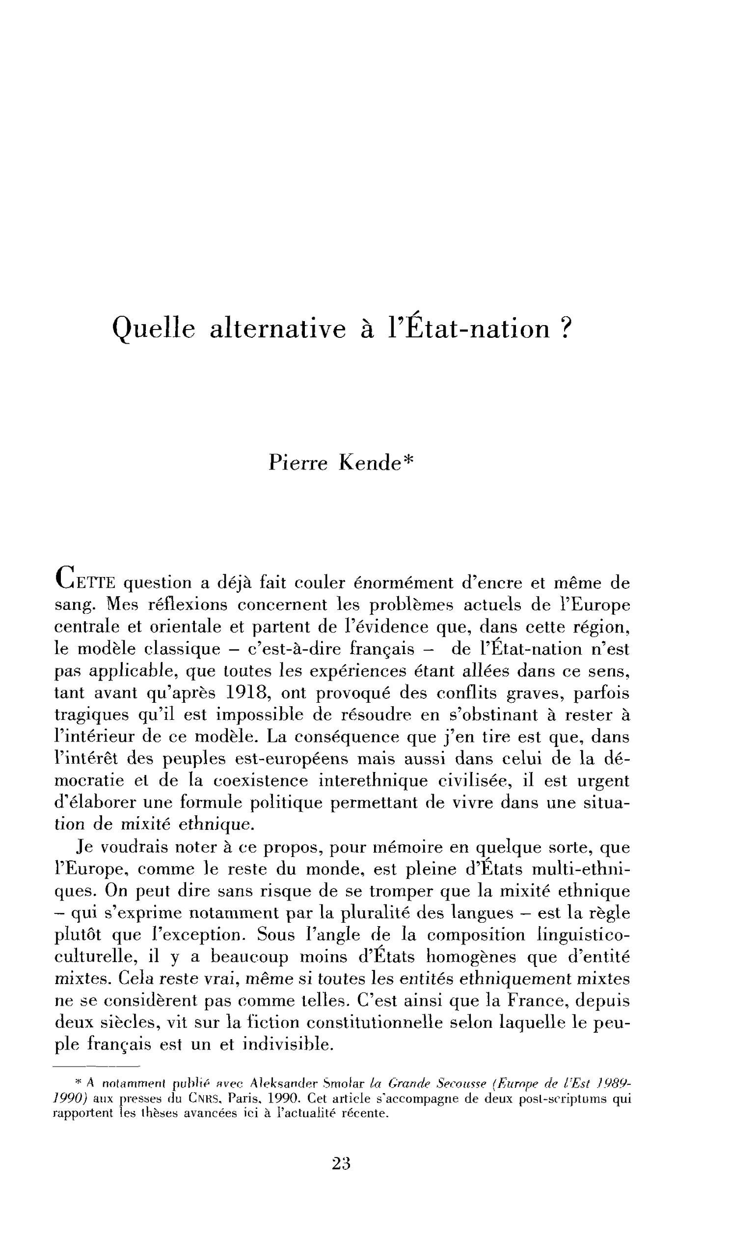 Quelle alternative à l’État-nation ?