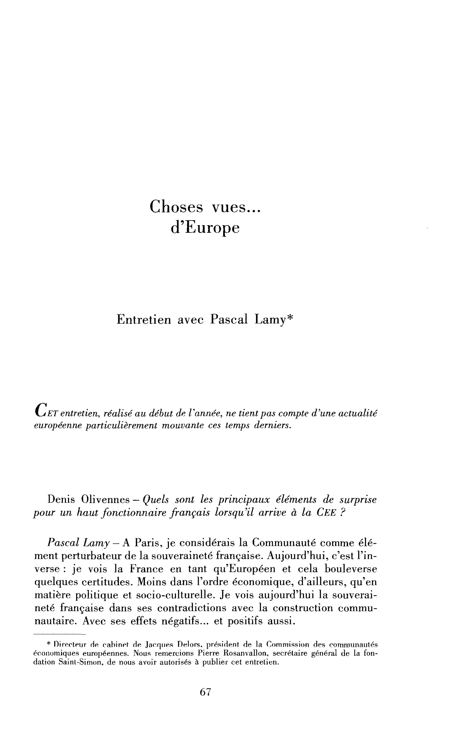 Choses vues… d’Europe