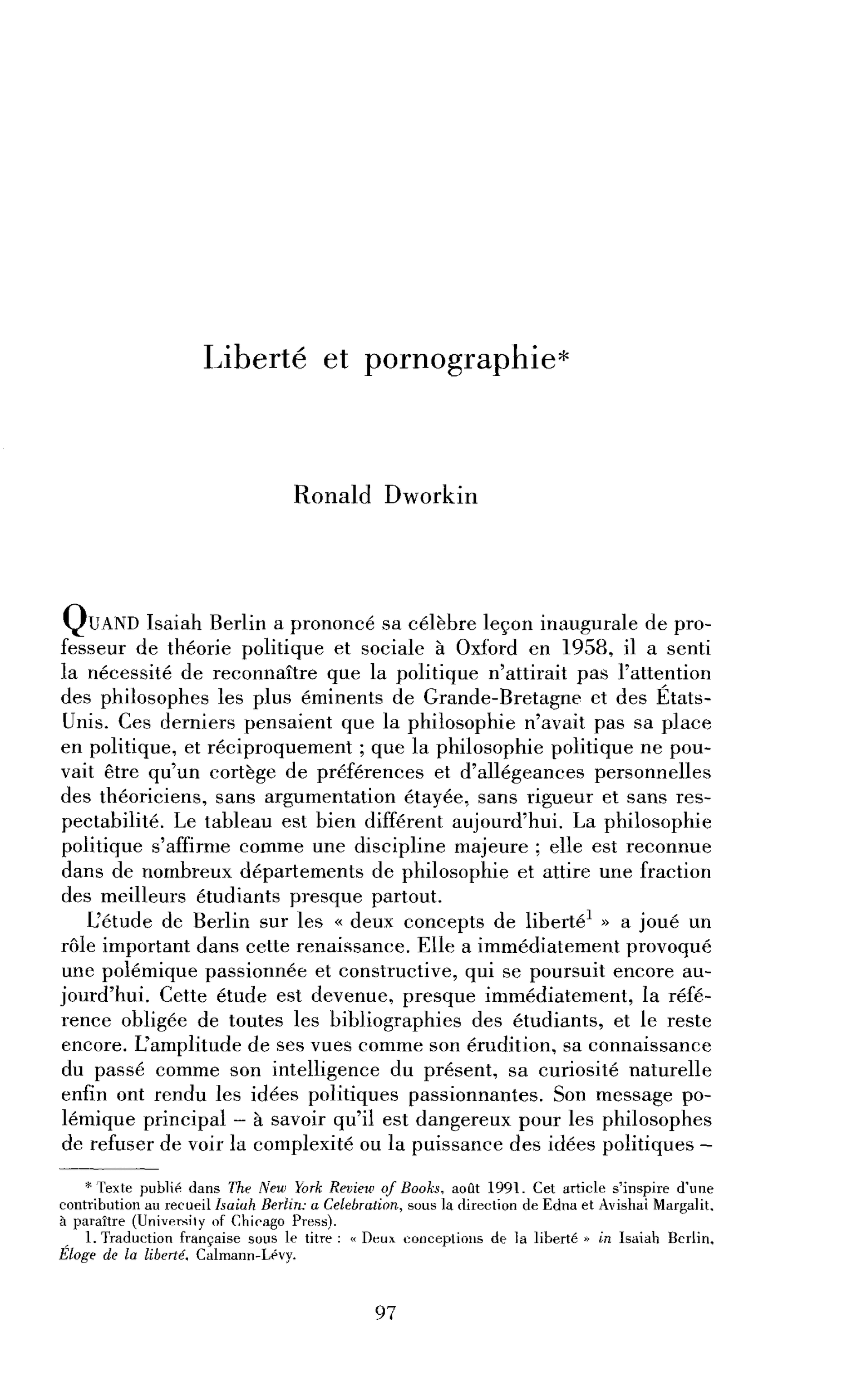 Liberté et pornographie