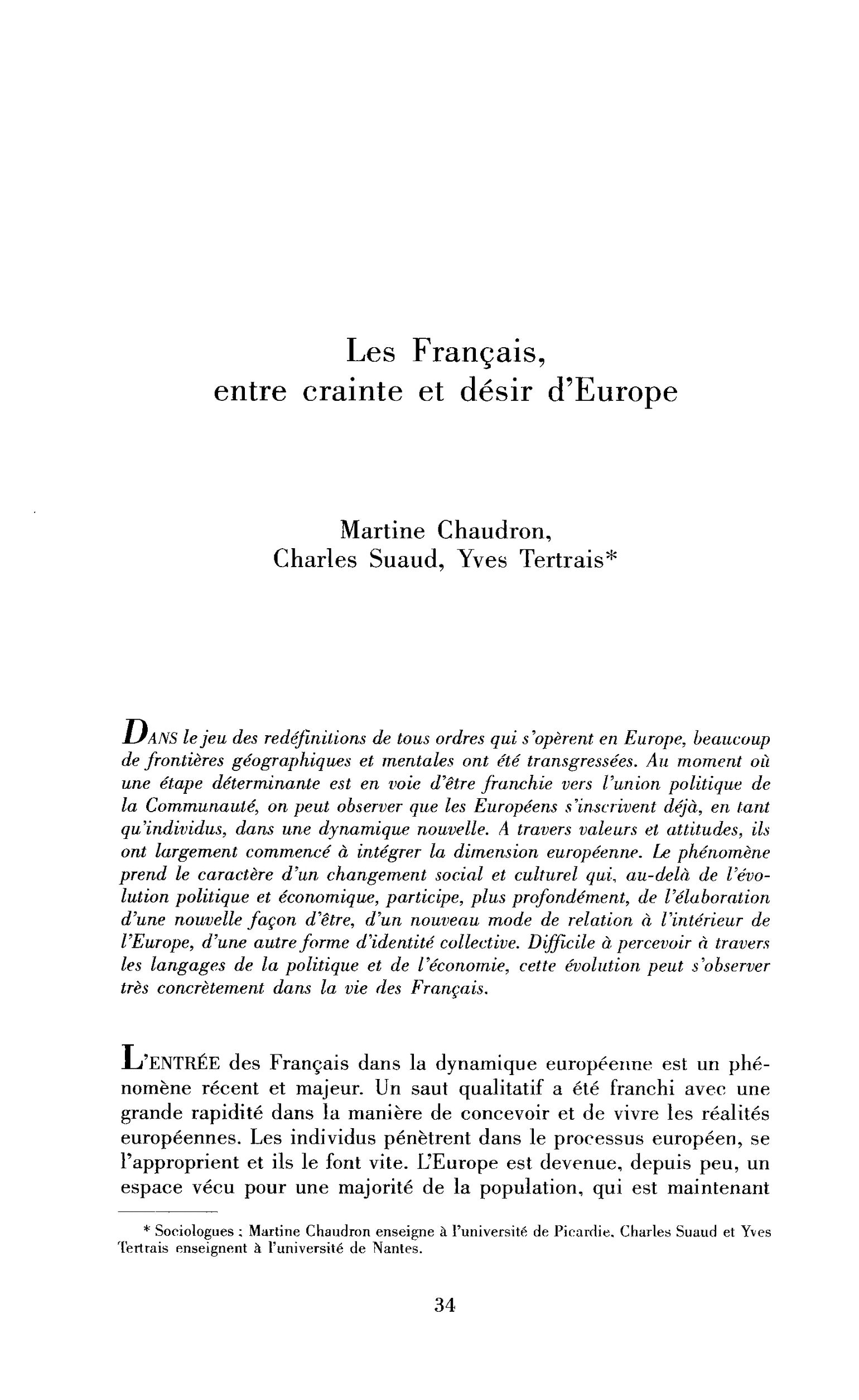 Les Français, entre crainte et désir d’Europe