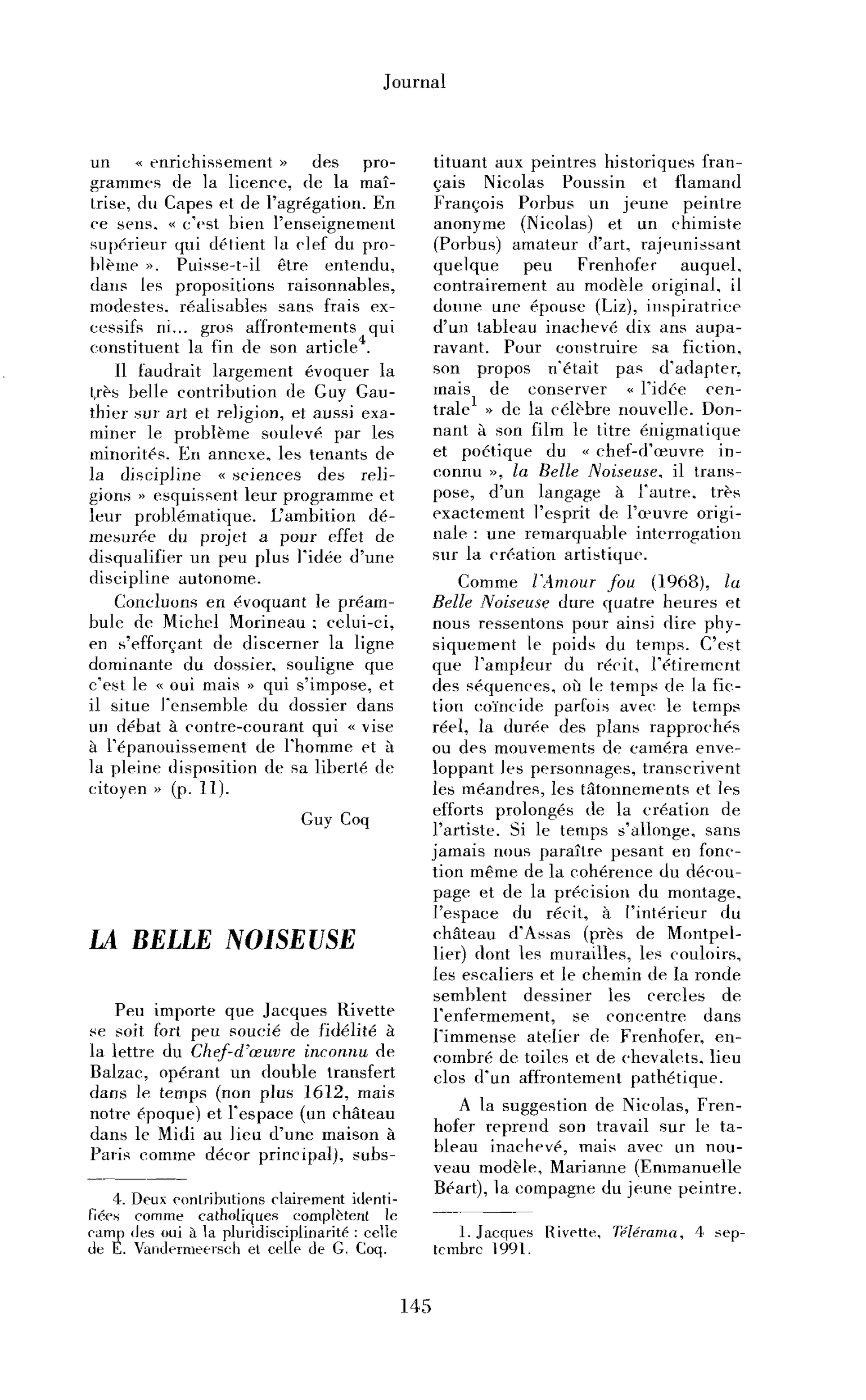 La Belle Noiseuse