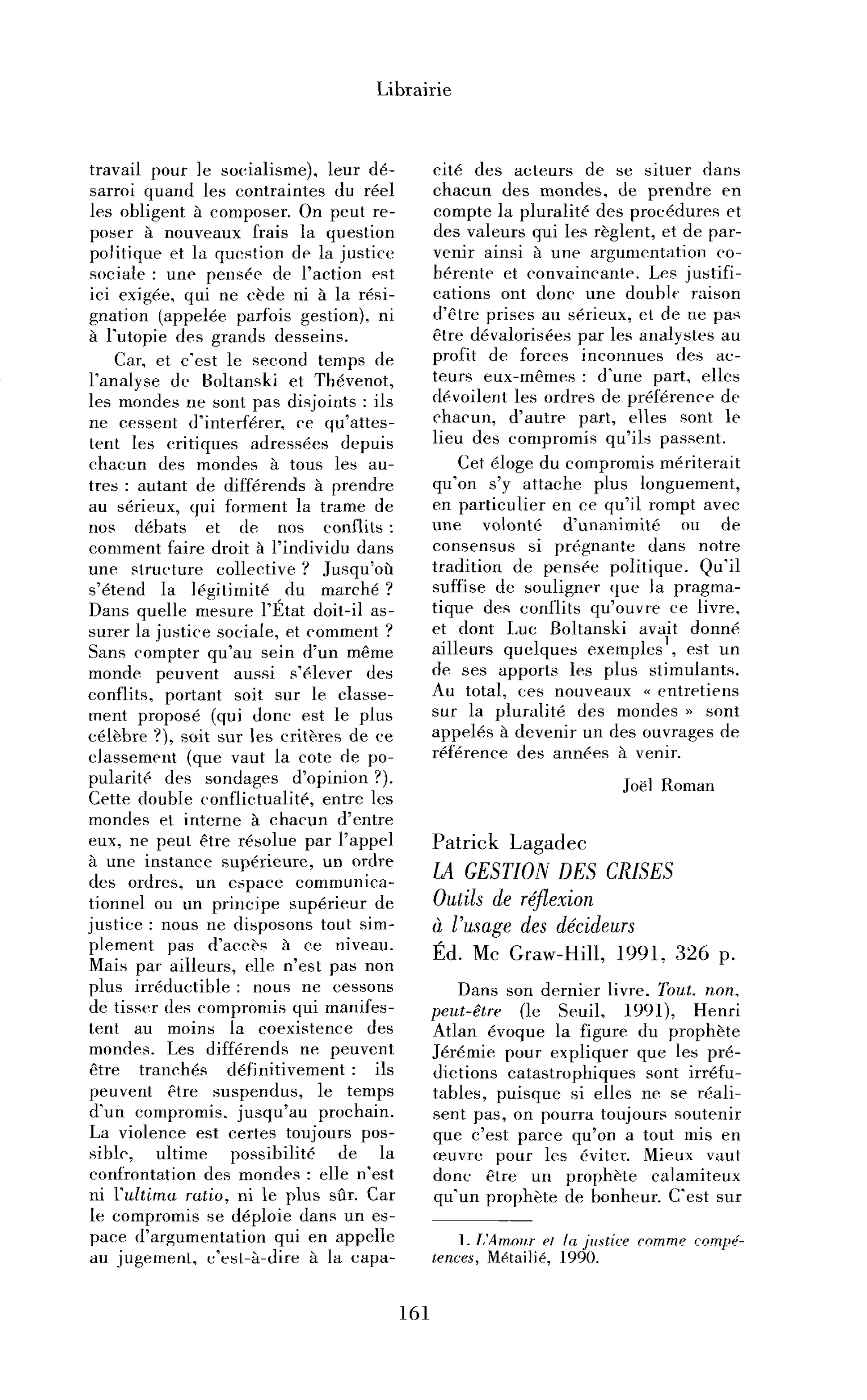 Patrick Lagadec : la Gestion des crises