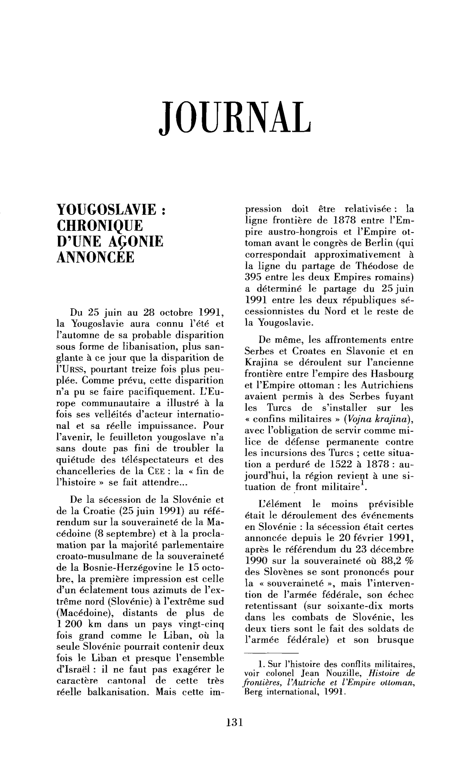 Yougoslavie : chronique d’une agonie annoncée