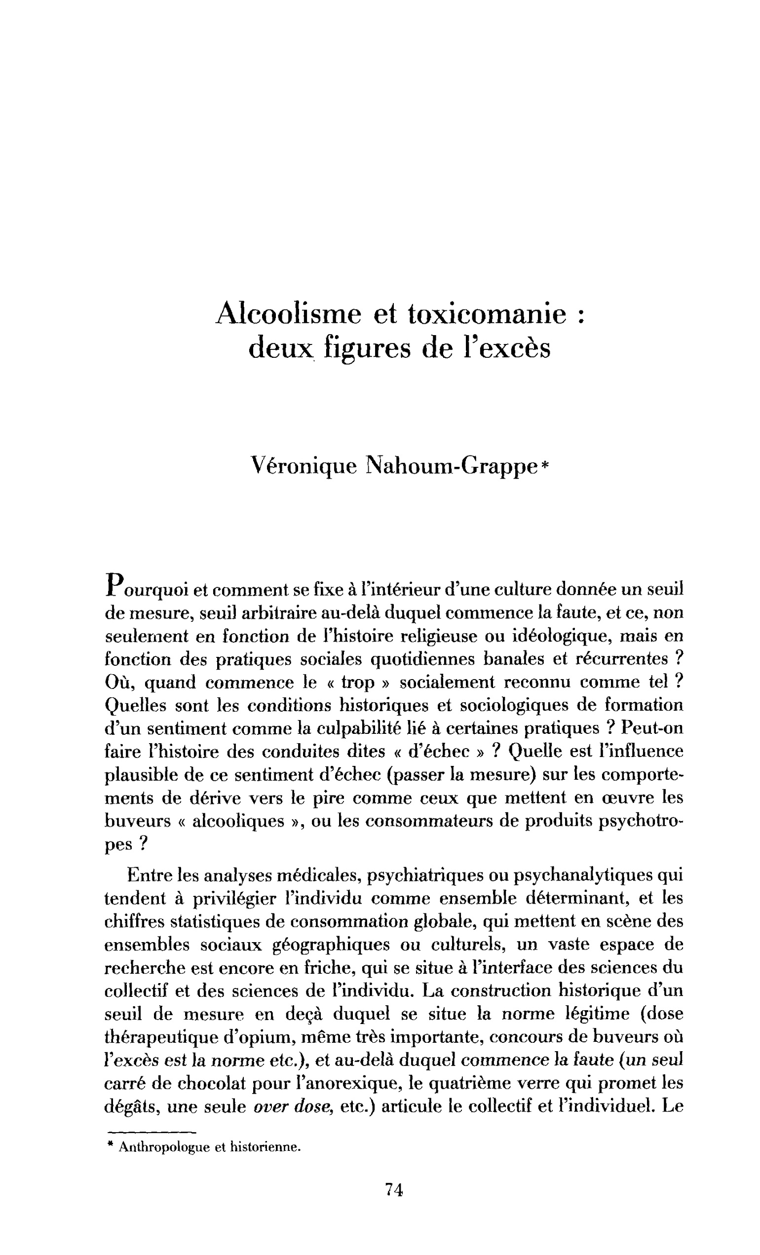 Alcoolisme et toxicomanie : deux figures de l’excès