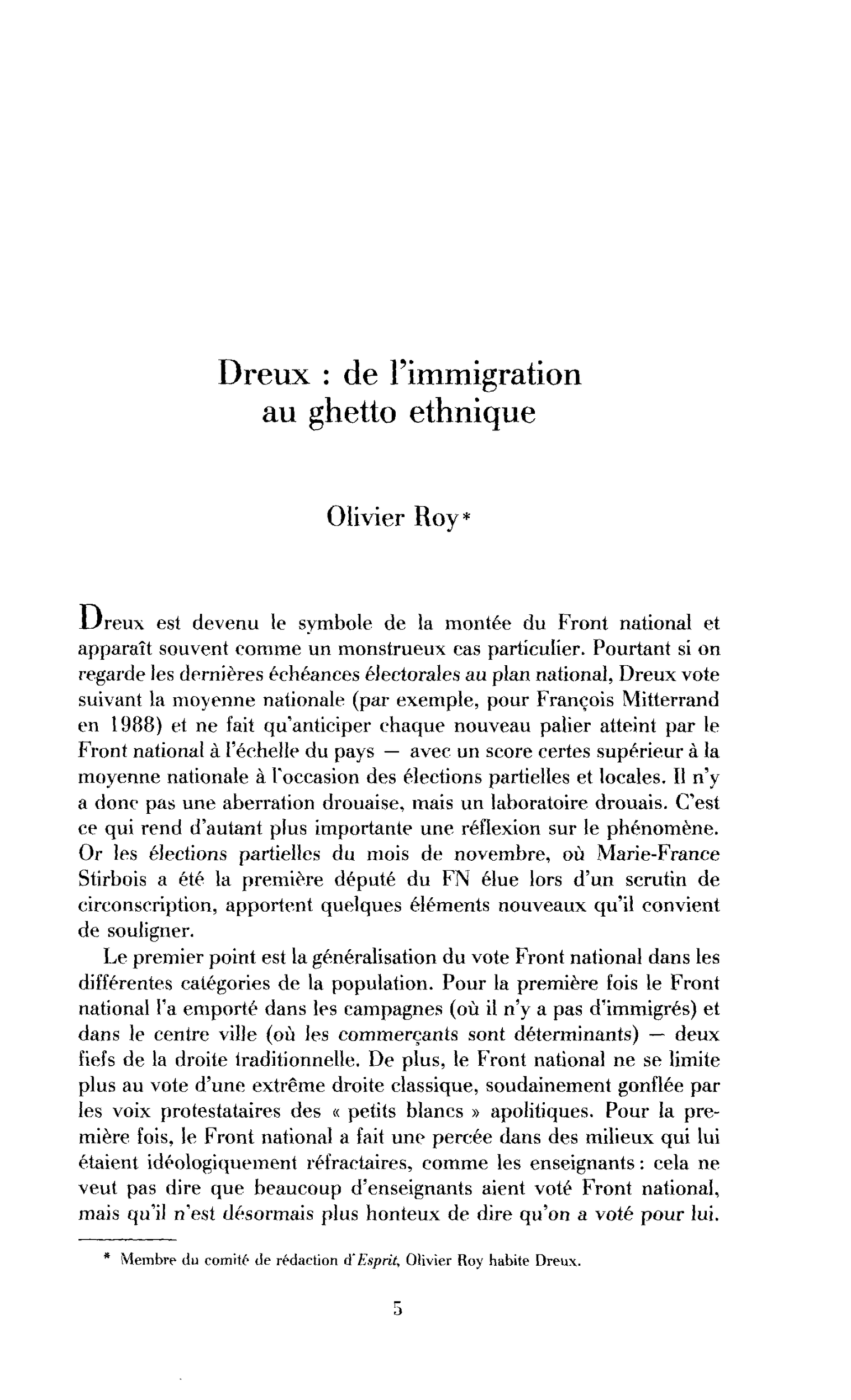 Dreux : de l’immigration au ghetto ethnique