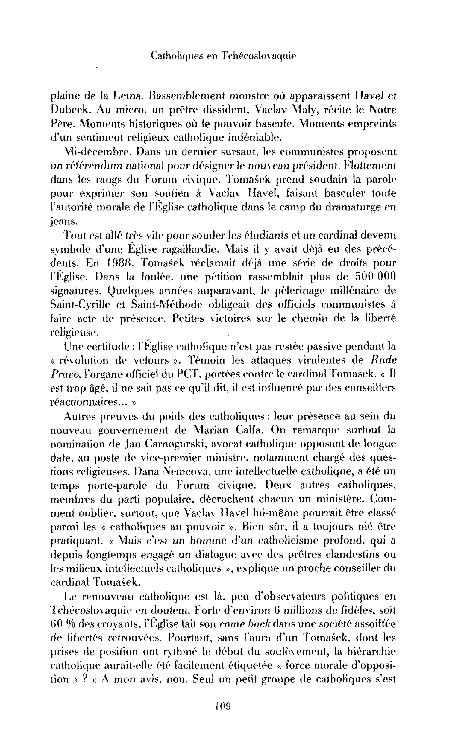 Catholiques en Tchécoslovaquie