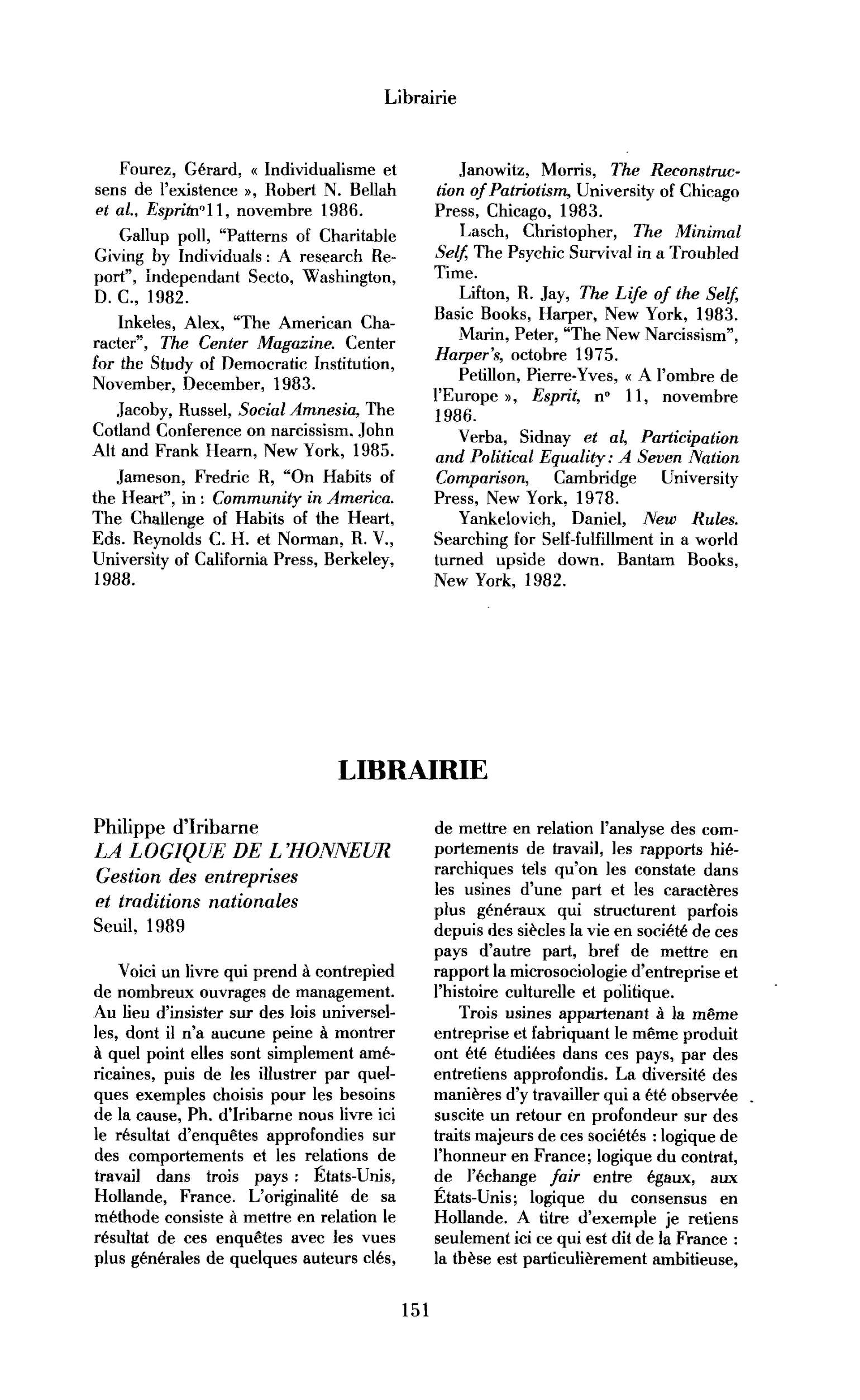 Philippe d’Iribarne, La Logique de l’honneur. Gestion des entreprises et traditions nationales