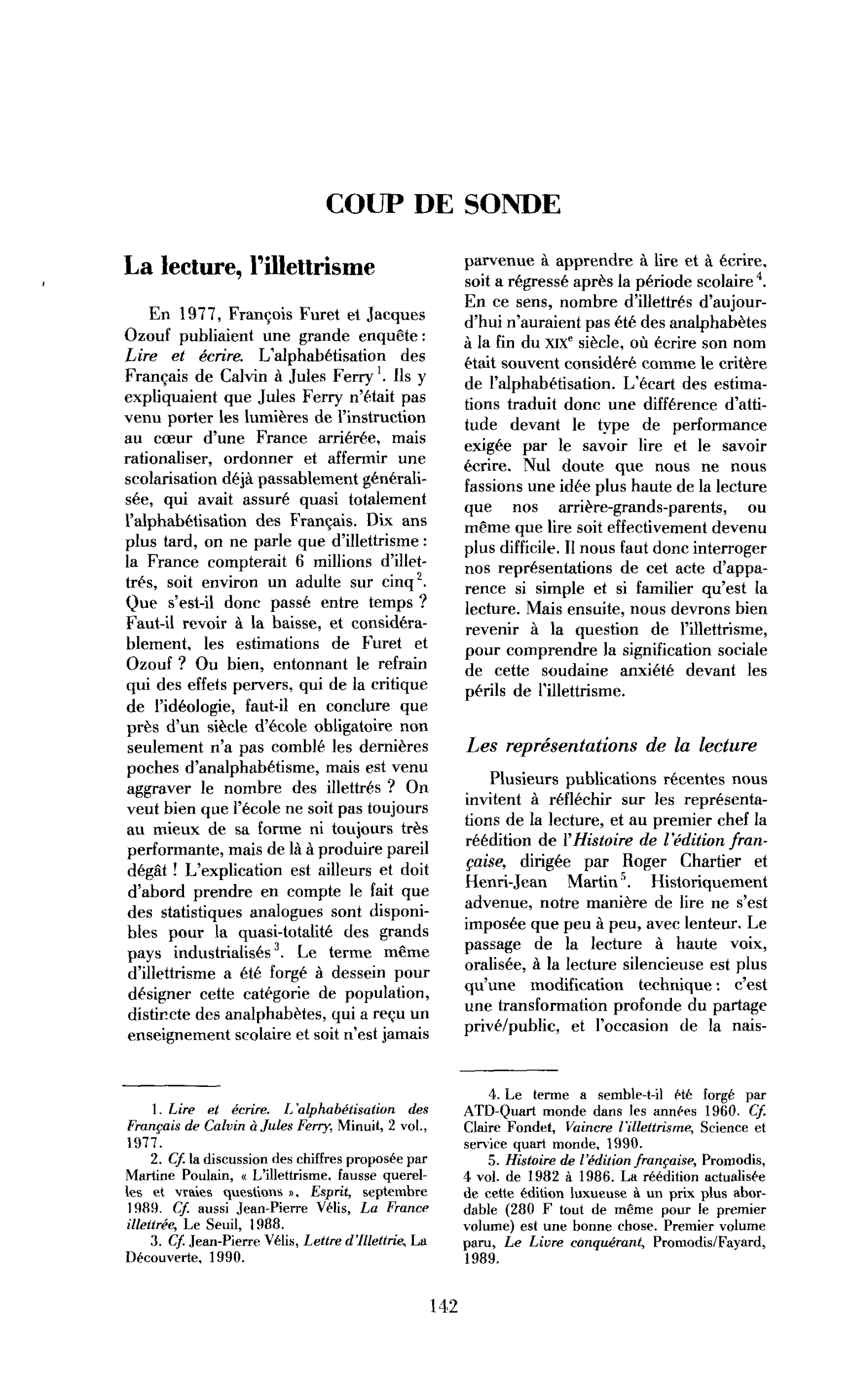 La lecture, l’illetrisme