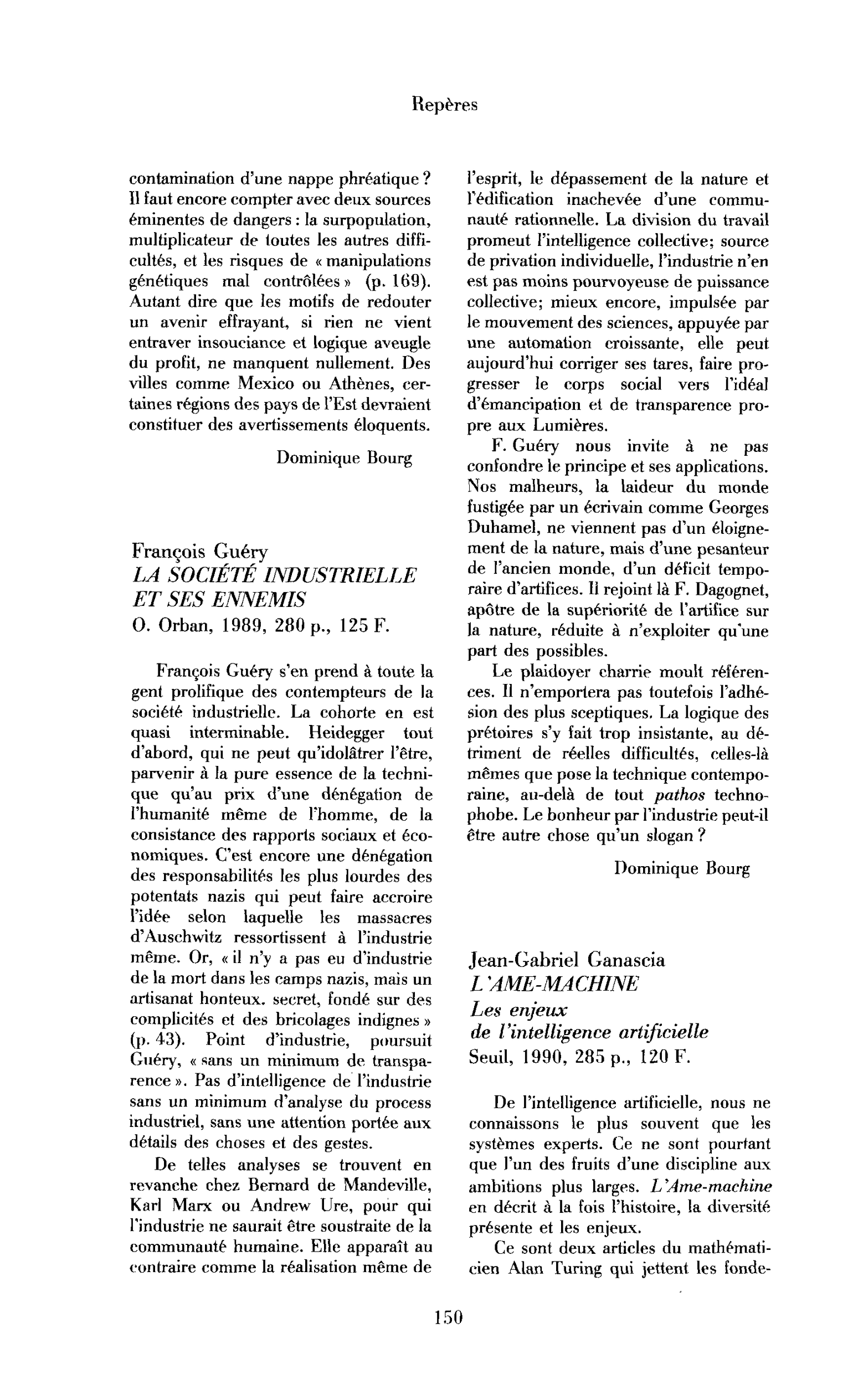 Jean-Gabriel Ganascia, L’Ame-machine. Les enjeux de l’intelligence artificielle
