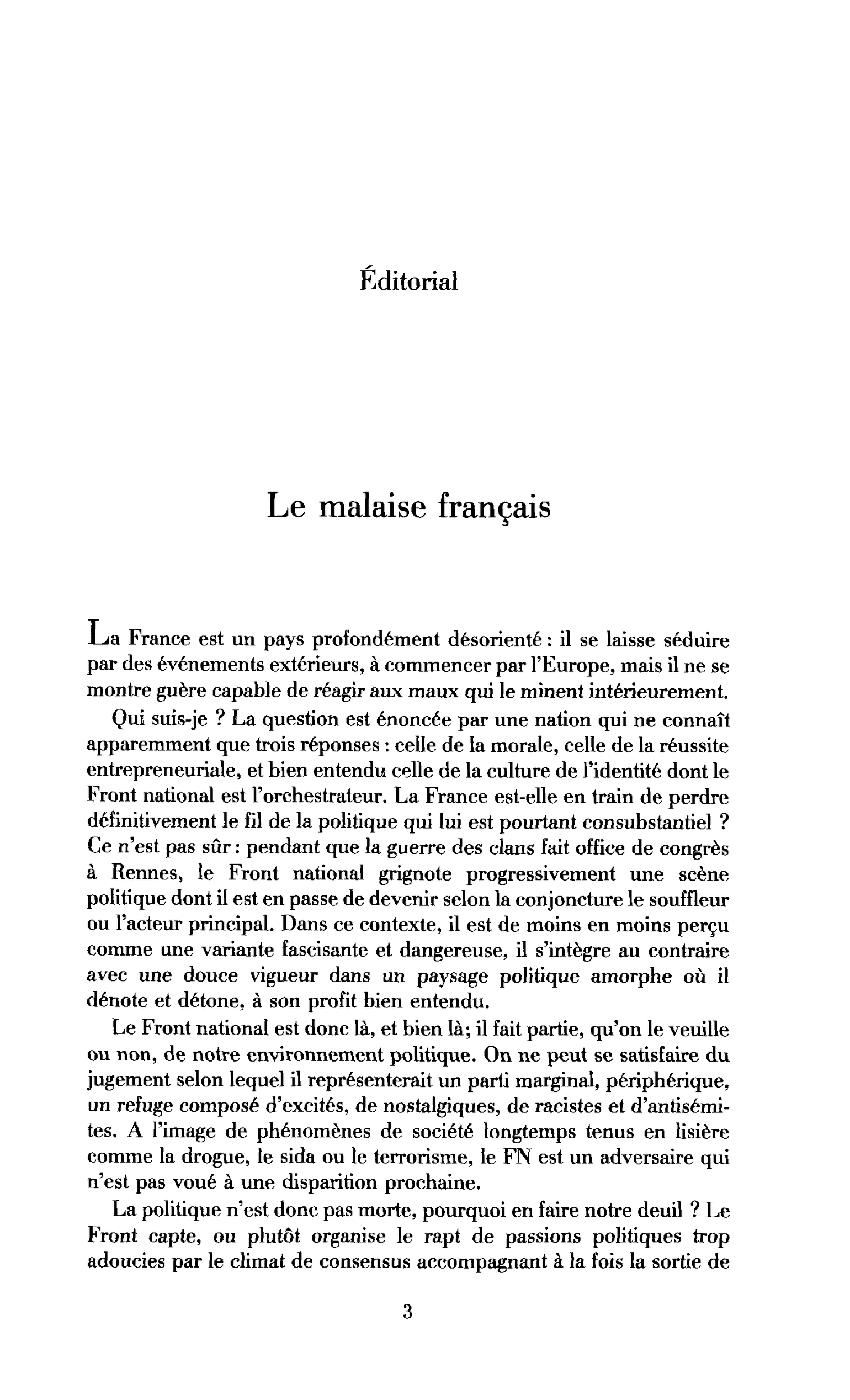Le malaise français