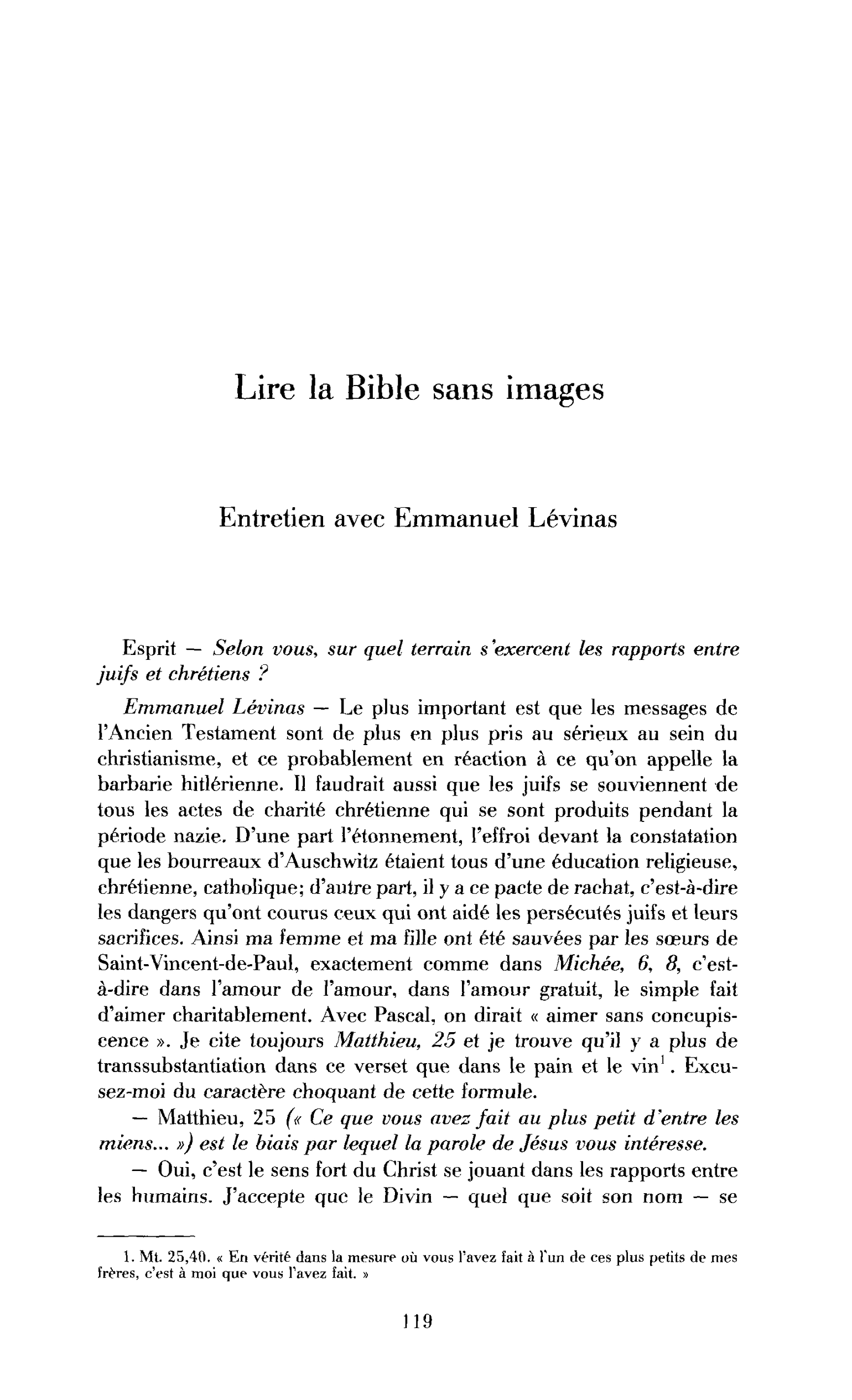 Lire la Bible sans images (entretien)