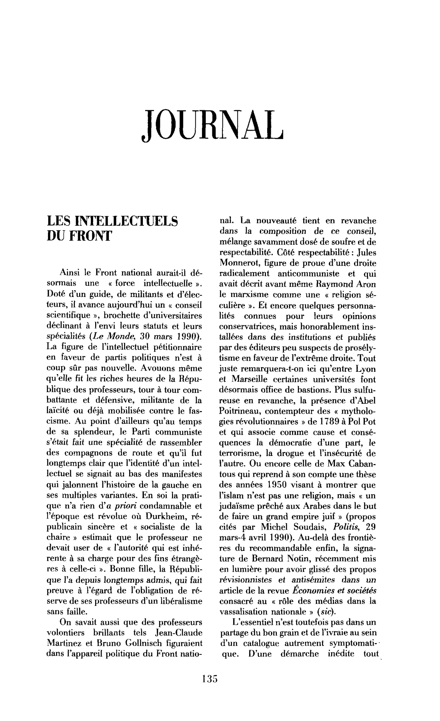 Les intellectuels du Front