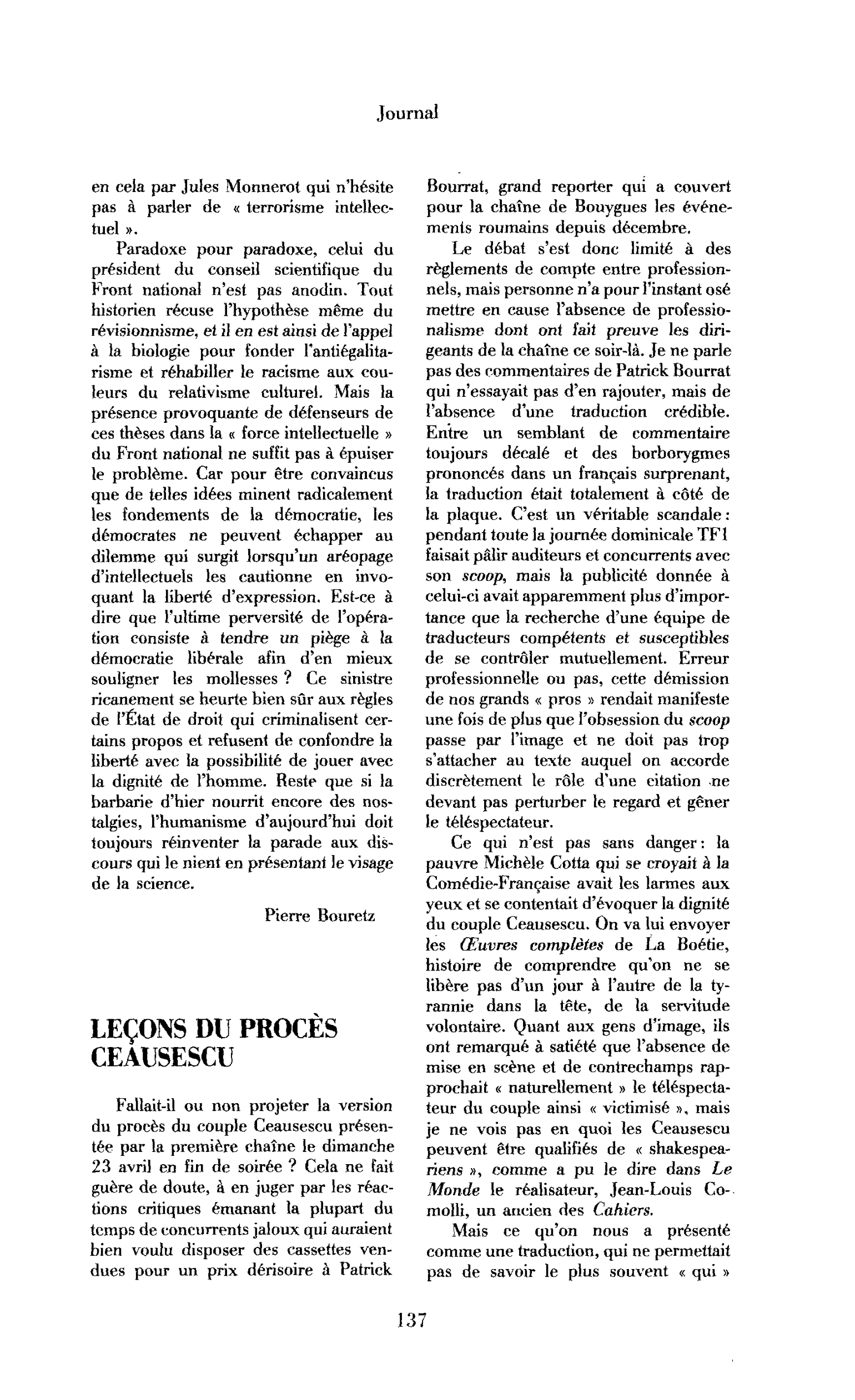 Leçons du procès Ceausescu