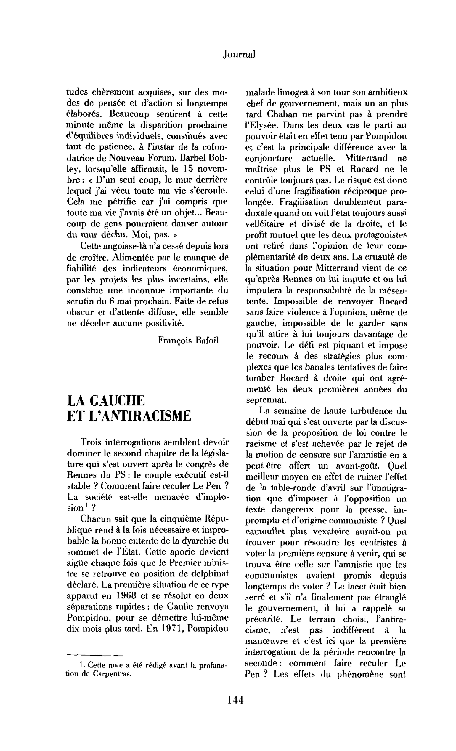 La gauche et l’antiracisme