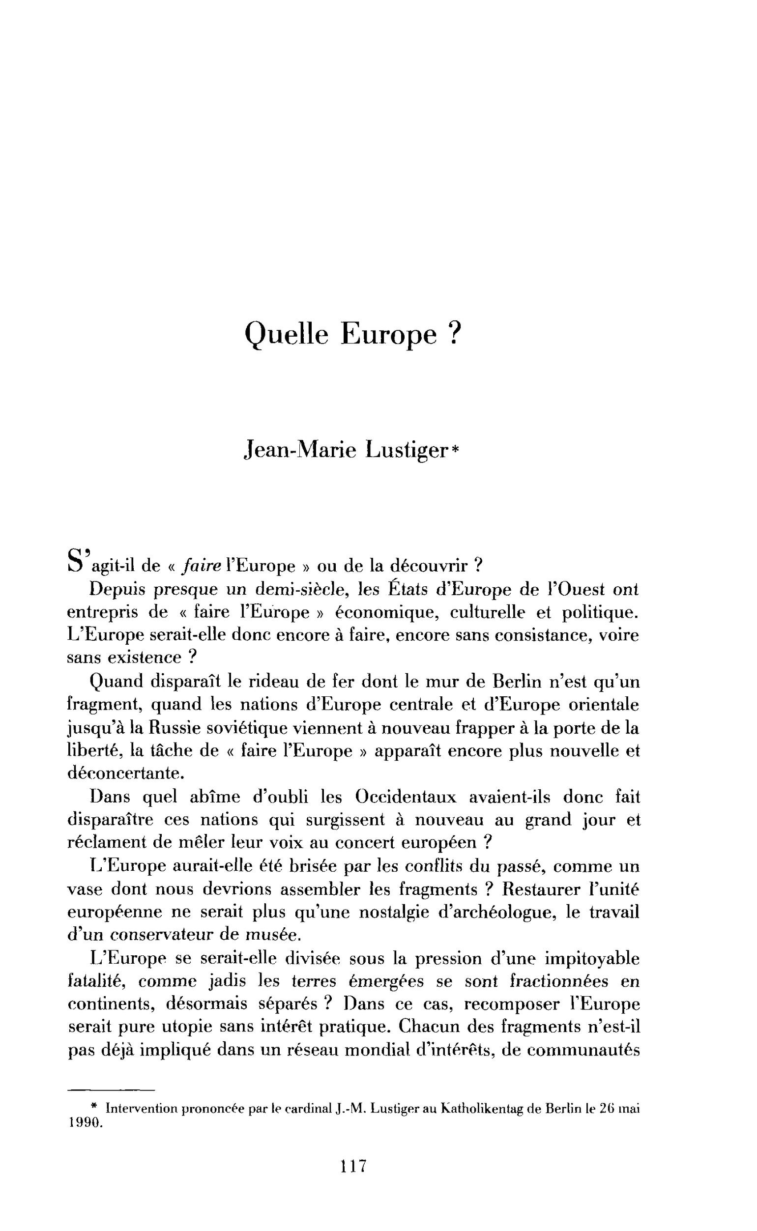 Quelle Europe ?