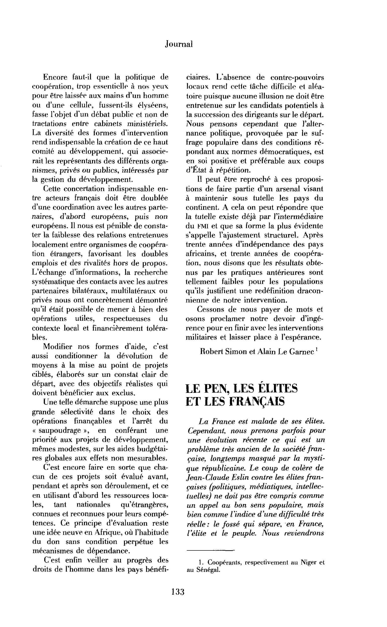 Le Pen, les élites et les Français