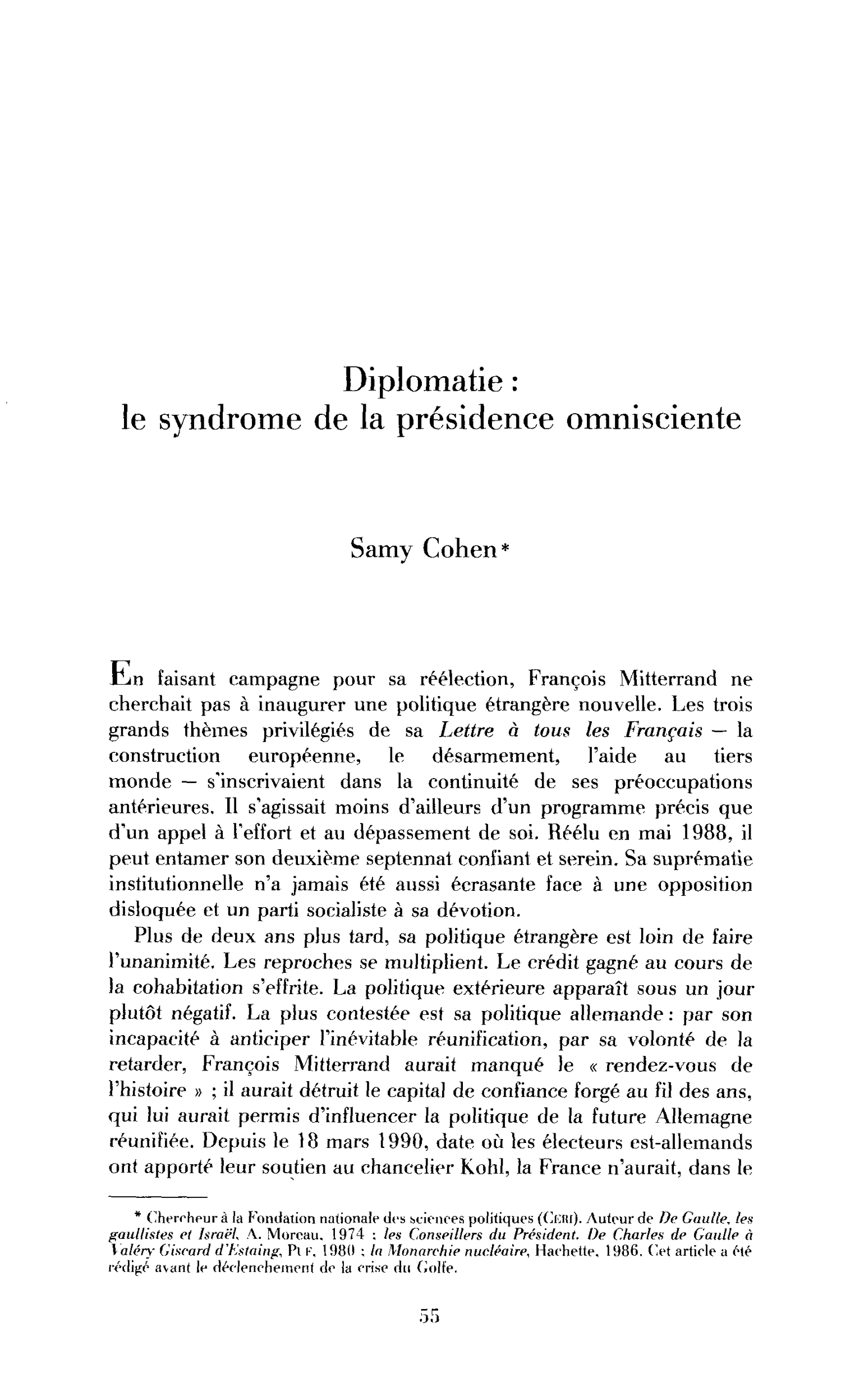 Diplomatie : le syndrome de la présidence omnisciente