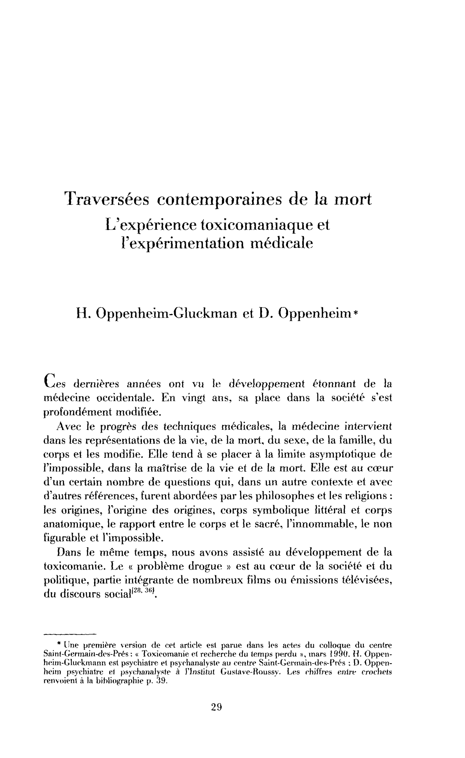 Traversées contemporaines de la mort