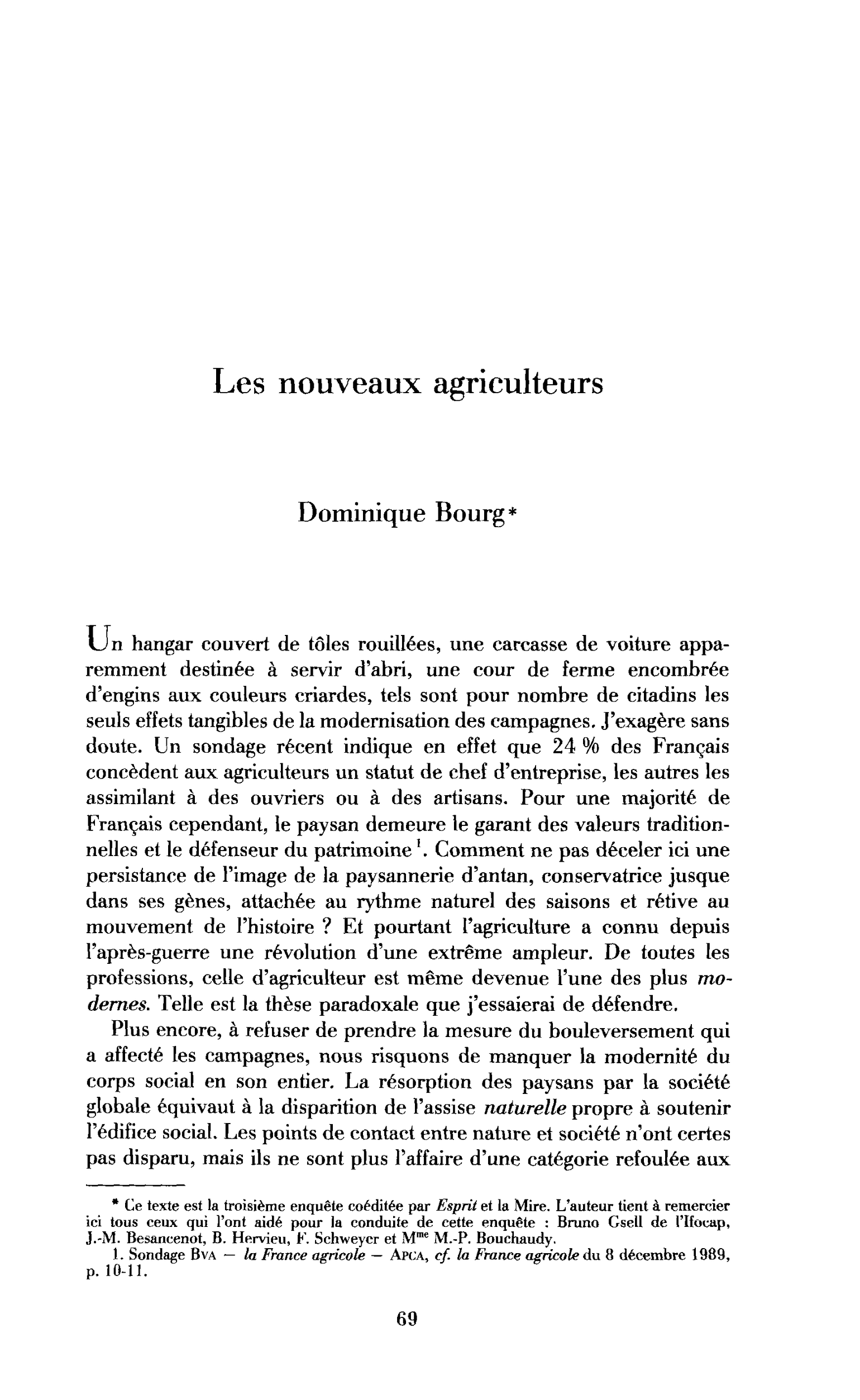 Les nouveaux agriculteurs