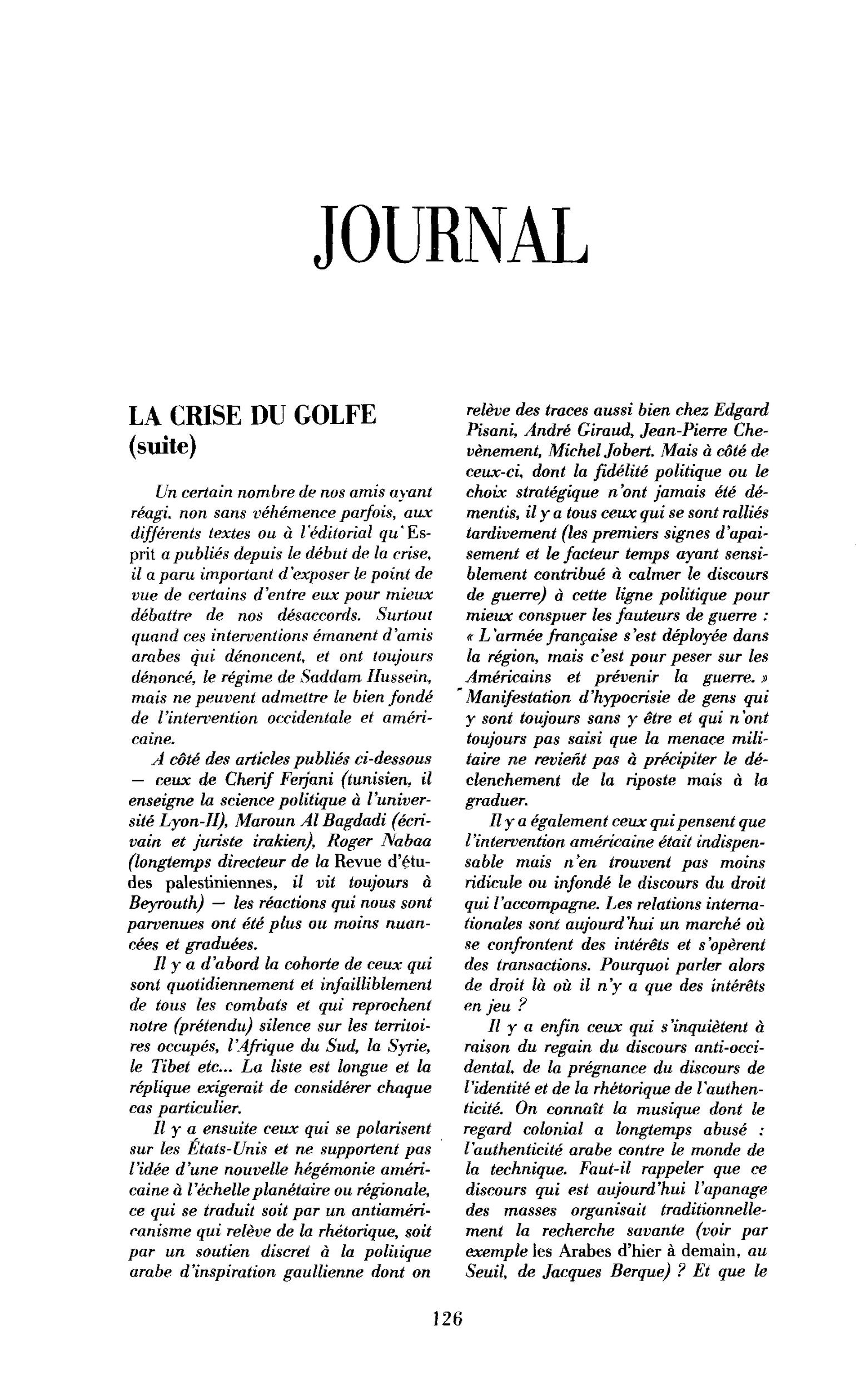 La crise du Golfe (suite)