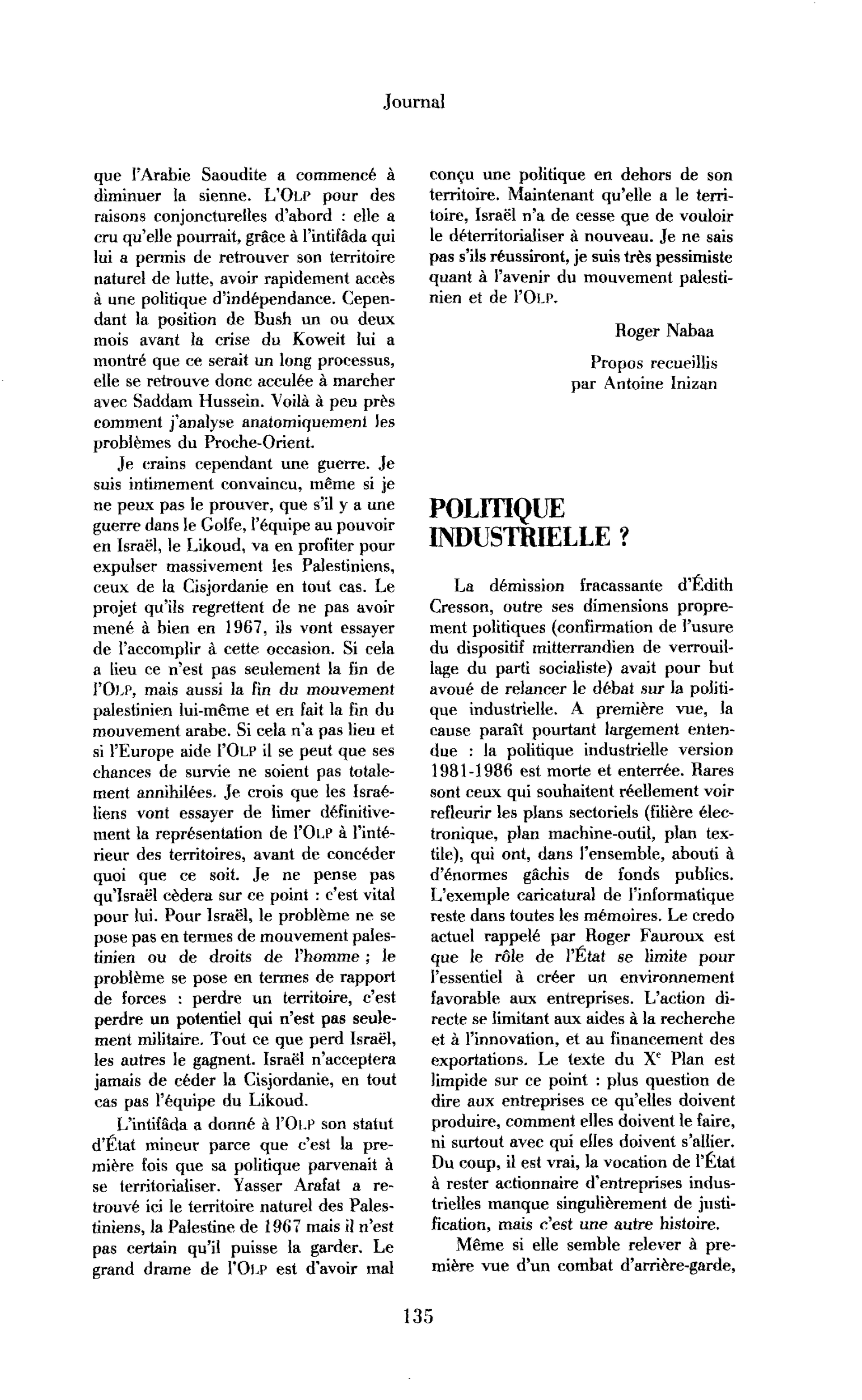 Politique industrielle ?