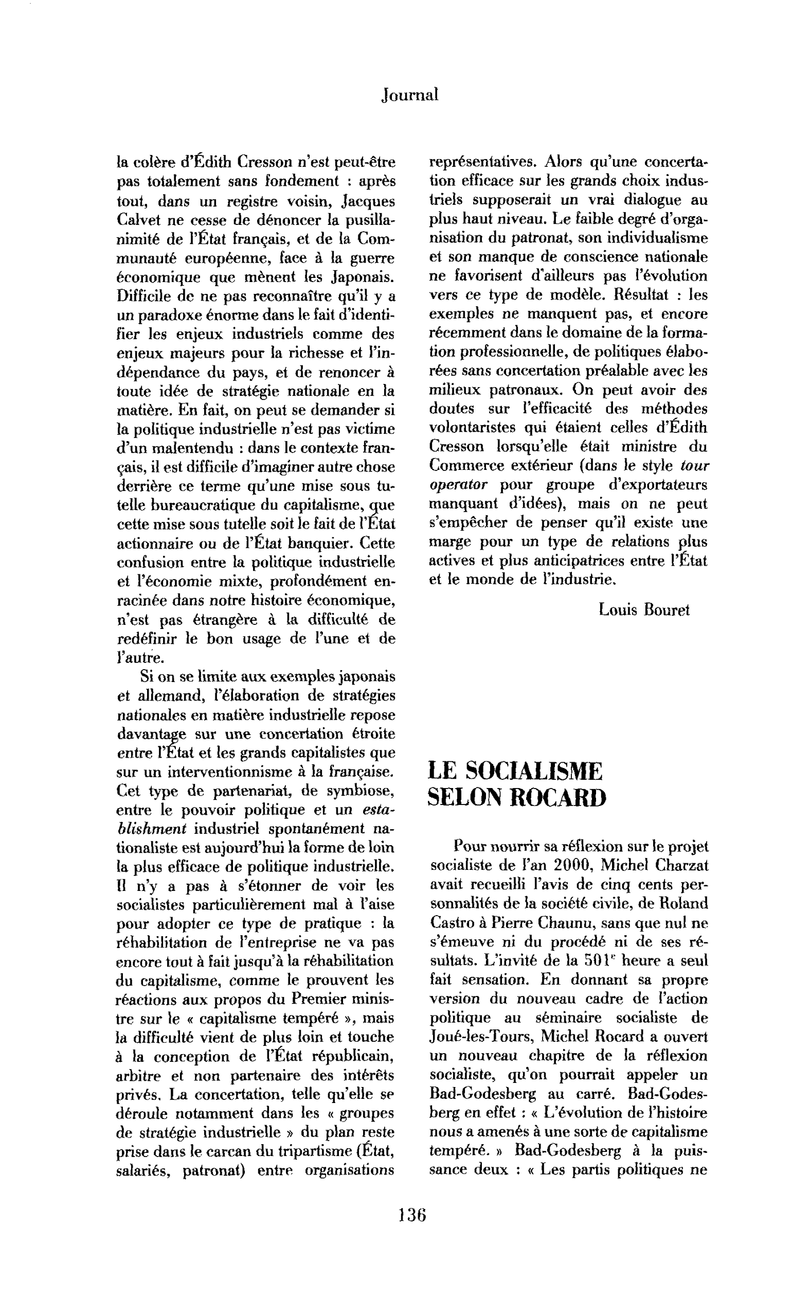 Le socialisme selon Rocard