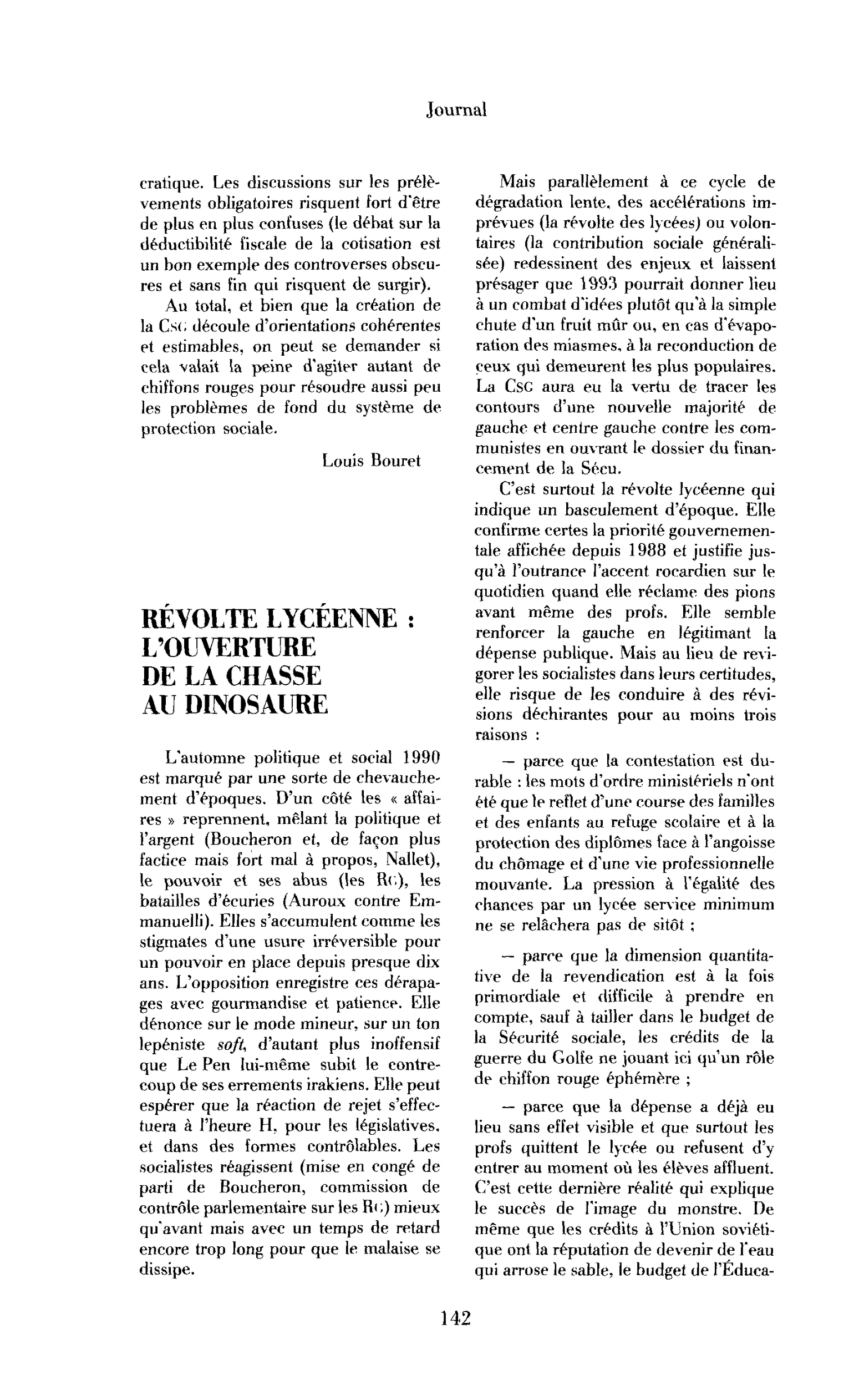 Révolte lycéenne : l’ouverture de la chasse au dinosaure