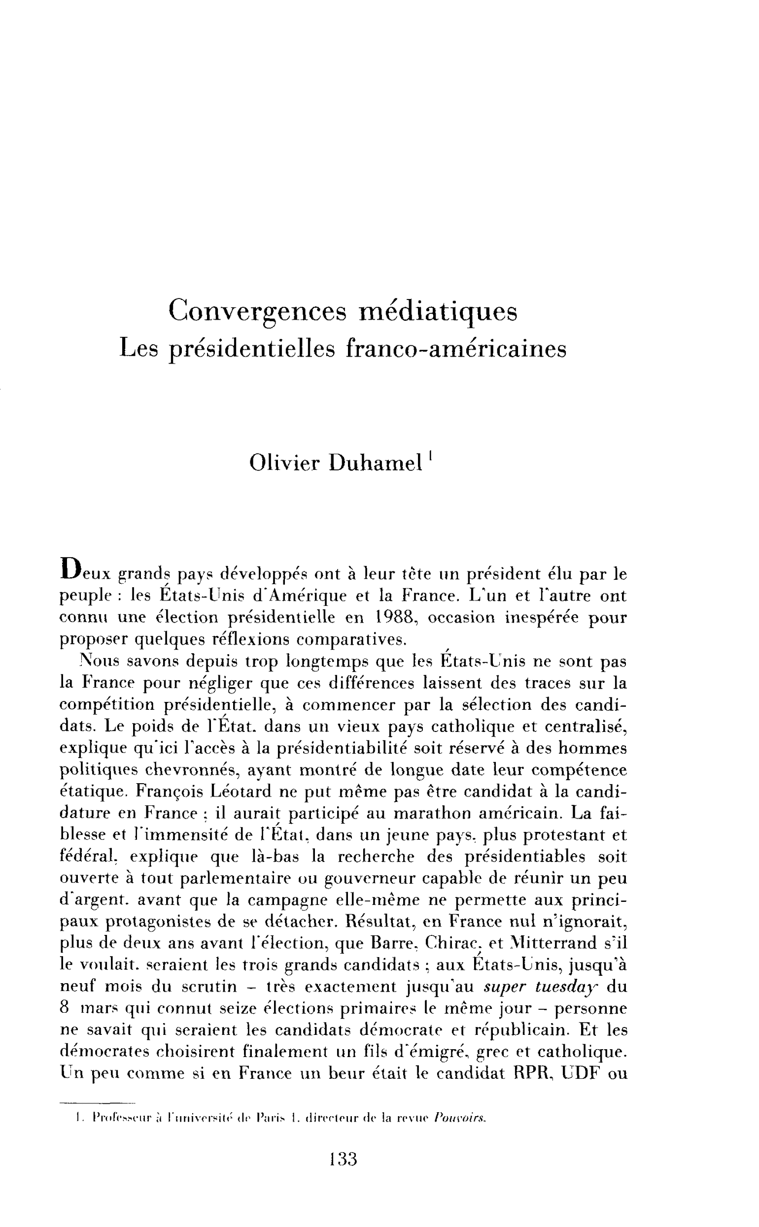 Convergences médiatiques : les présidentielles franco-américaines