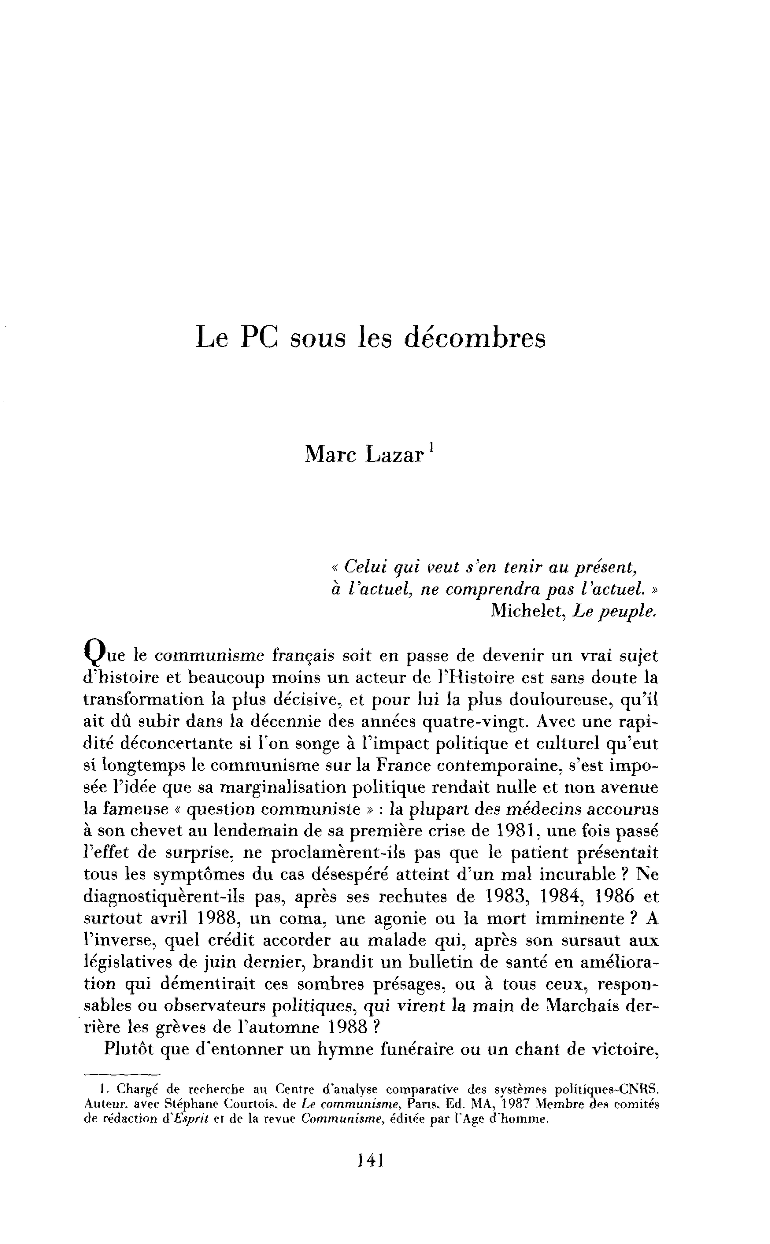 Le PC sous les décombres