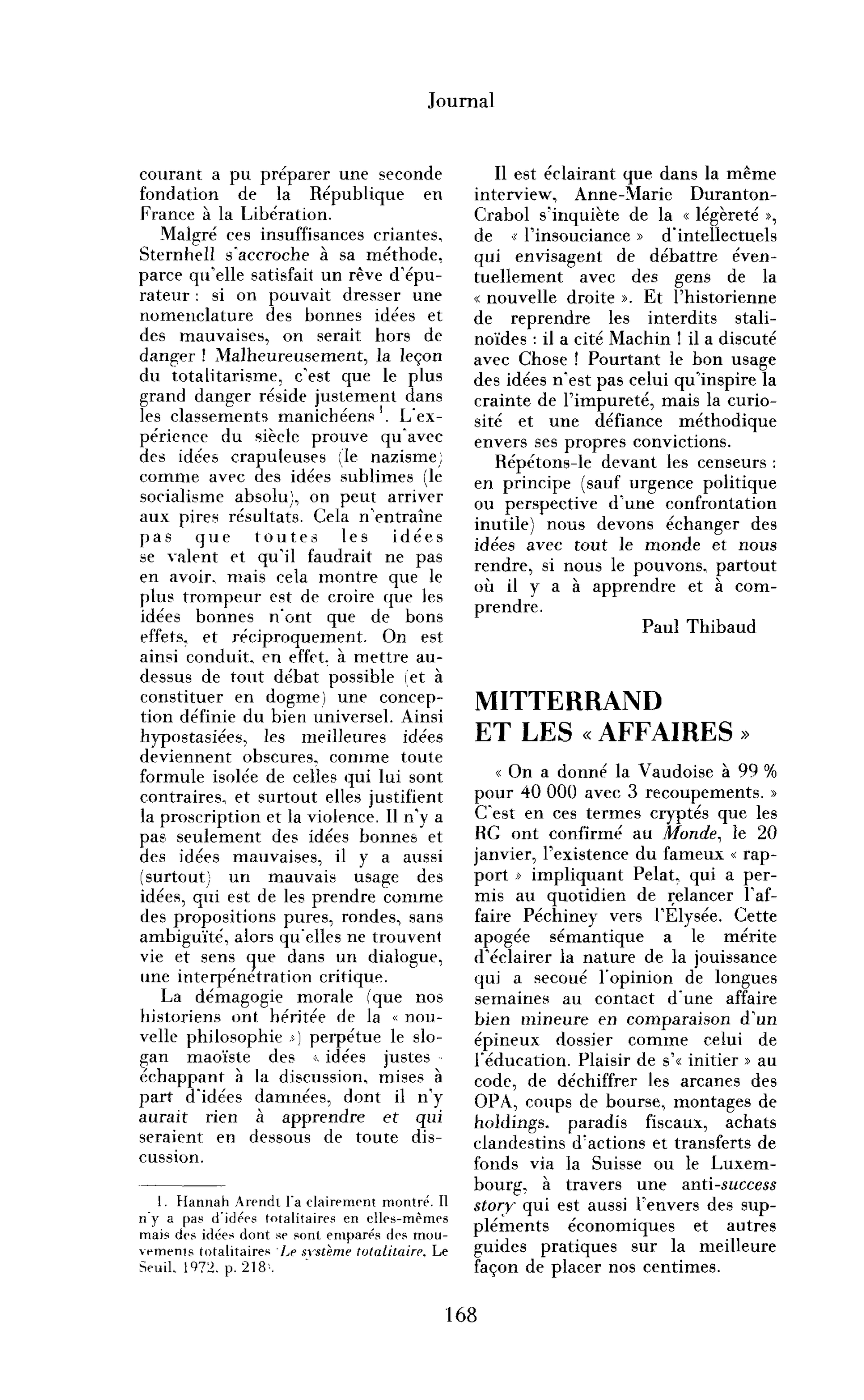Miterrand et les affaires