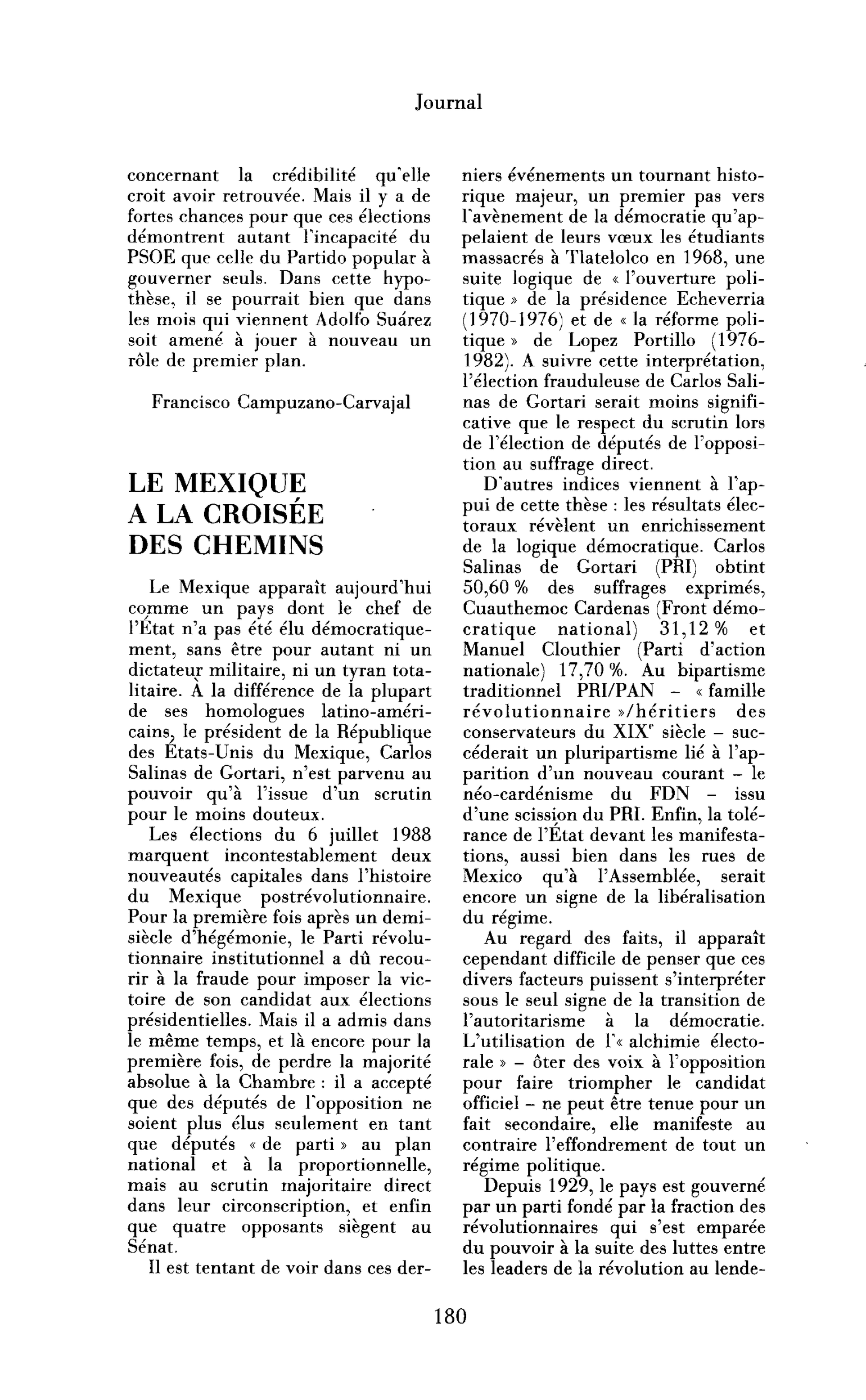 Le Mexique à la croisée des chemins