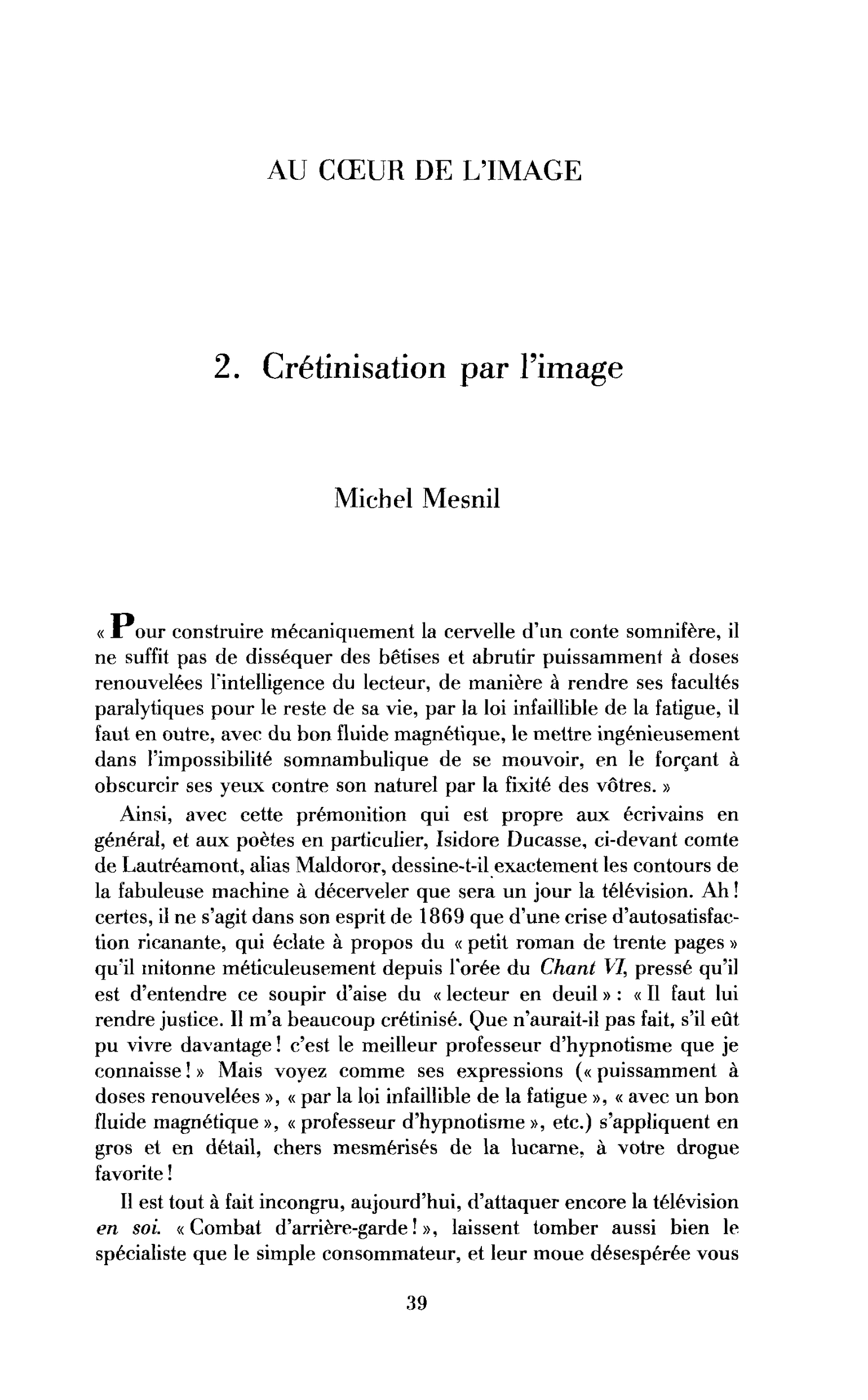 Crétinisation par l’image