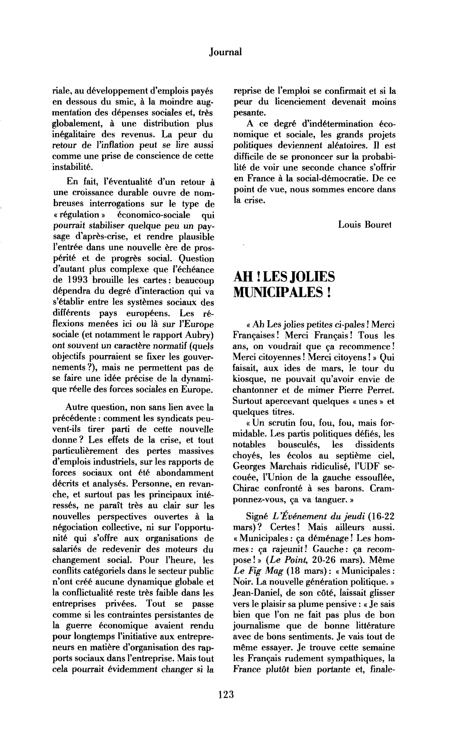 Ah les jolies municipales !