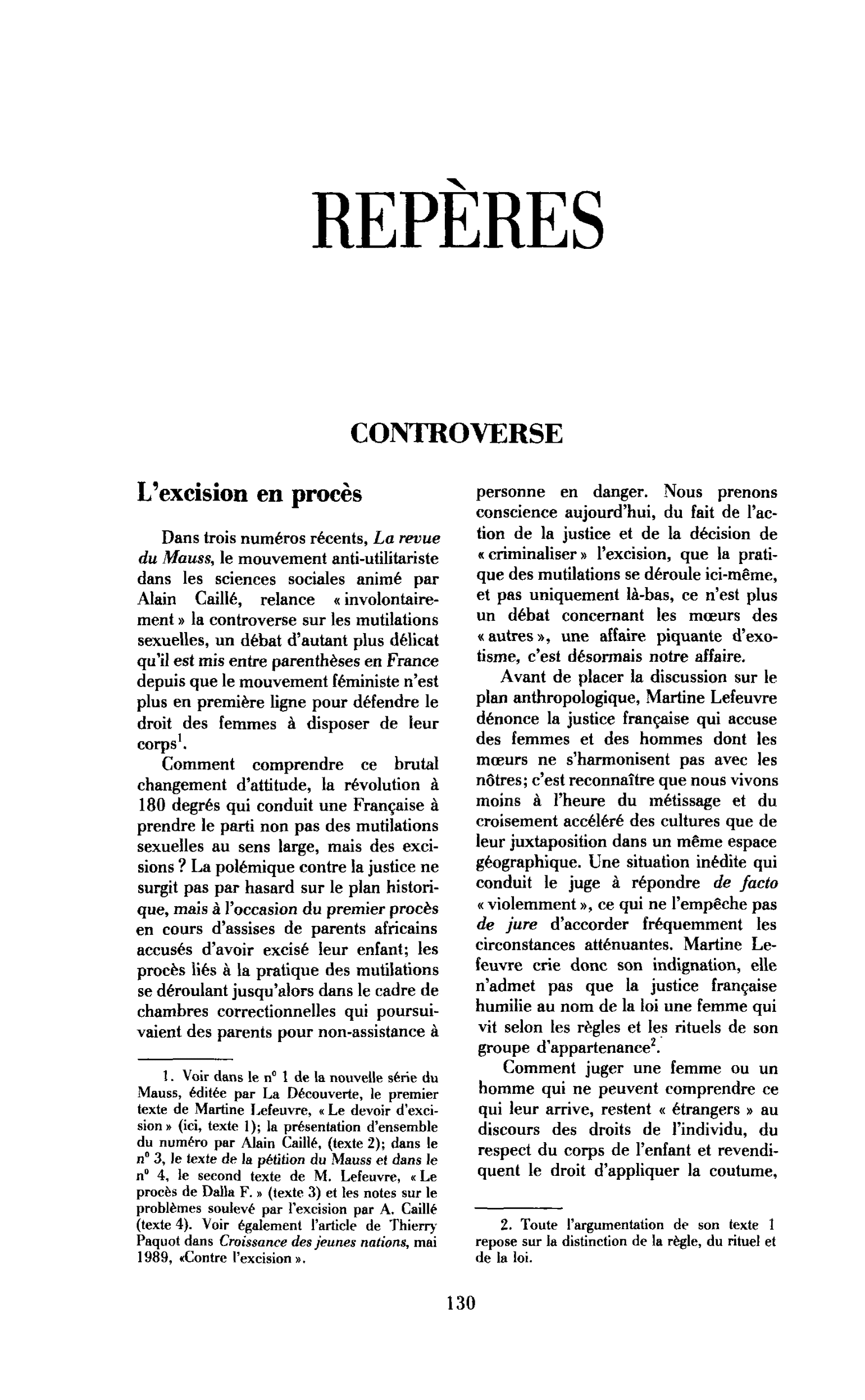 L’excision en procès