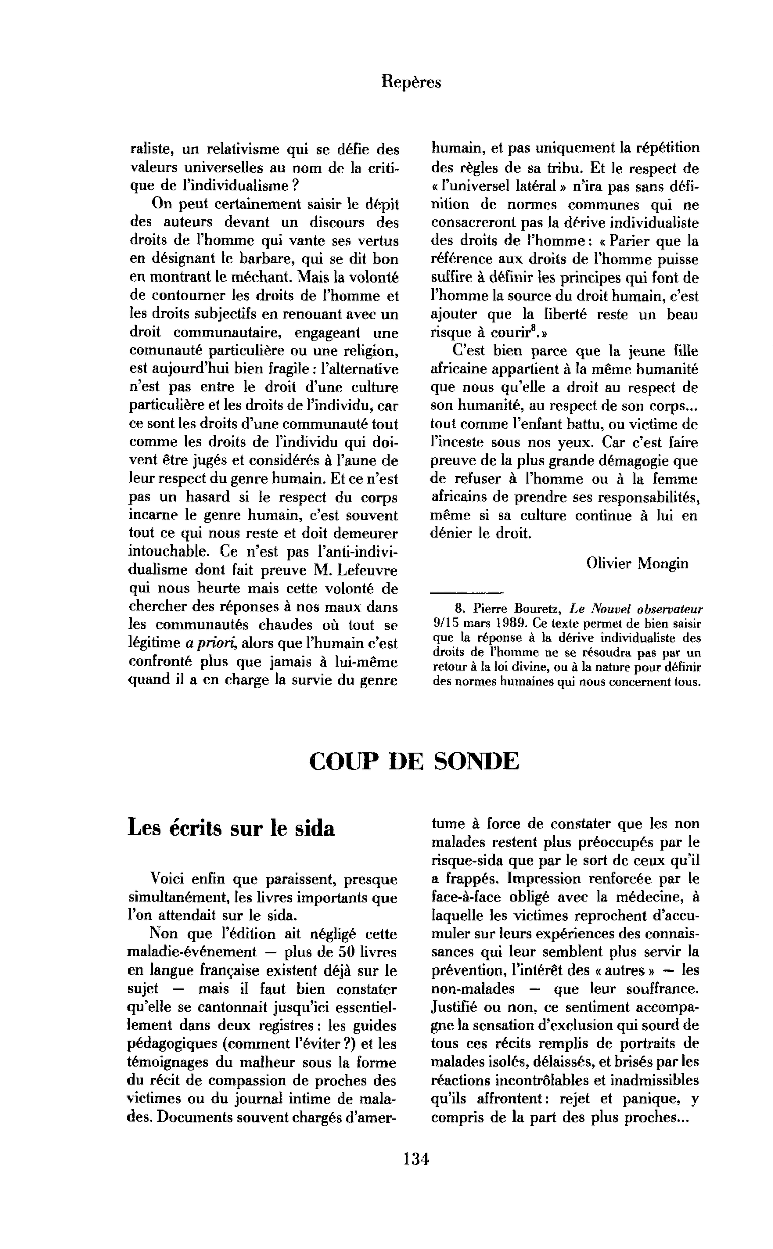 Les écrits sur le Sida
