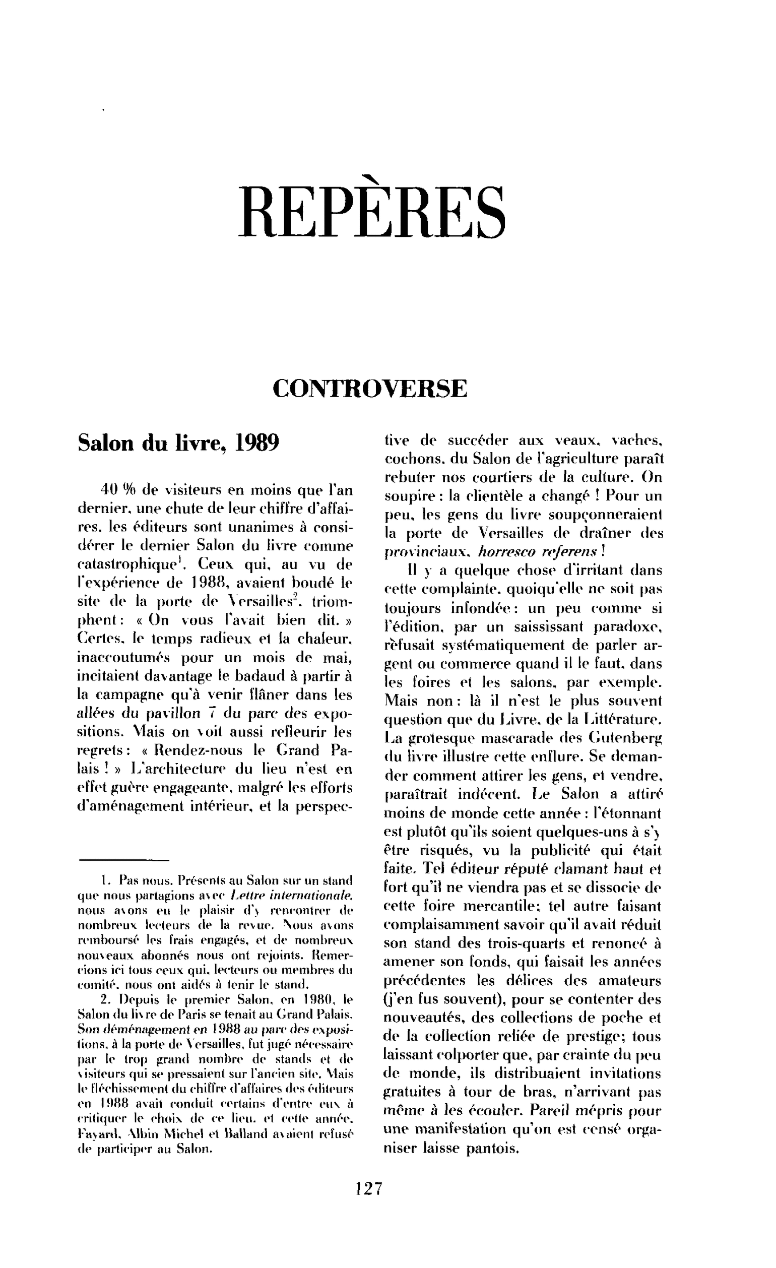 Salon du livre 1989