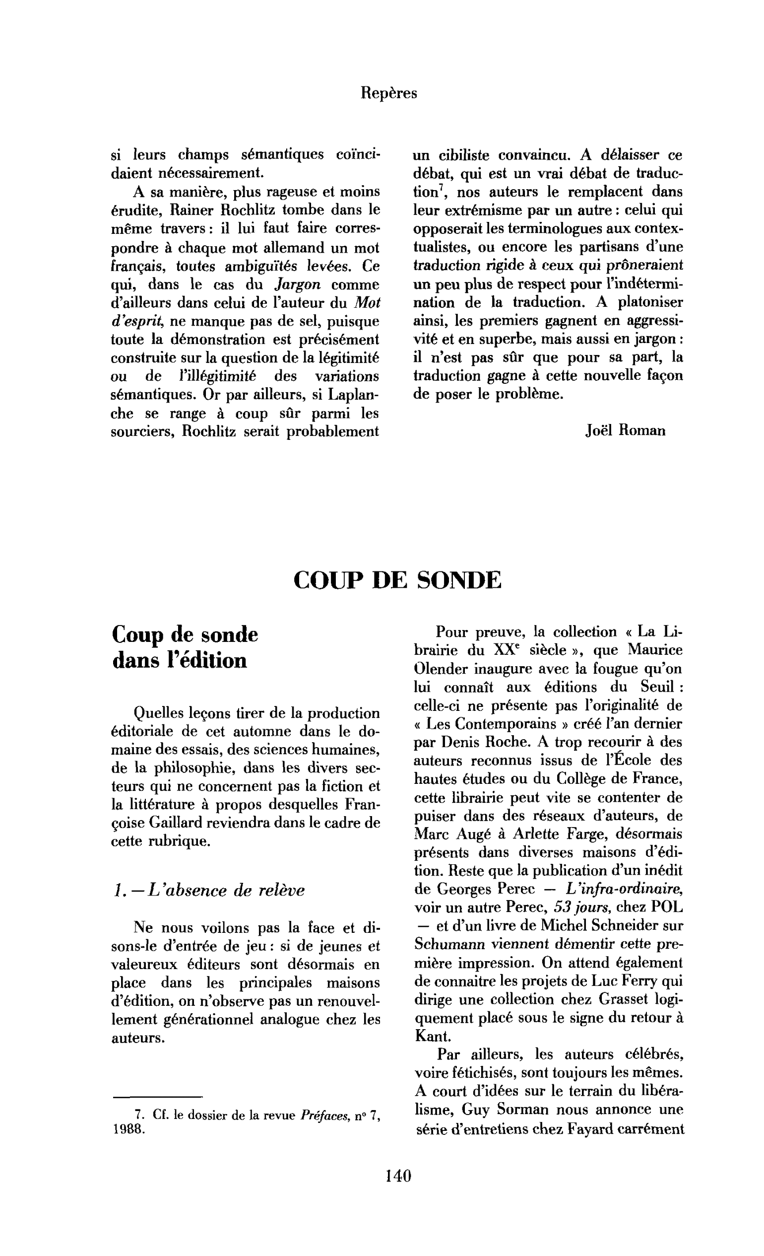 Coup de sonde dans l’édition