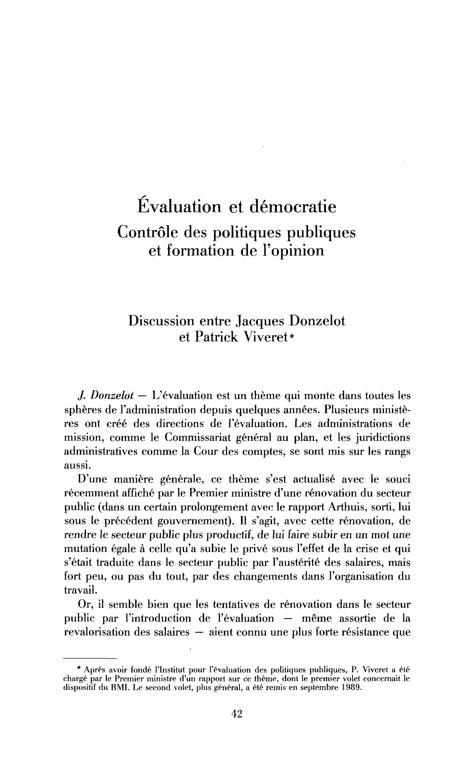 Évaluation et démocratie. Contrôle des politiques publiques et formation de l’opinion