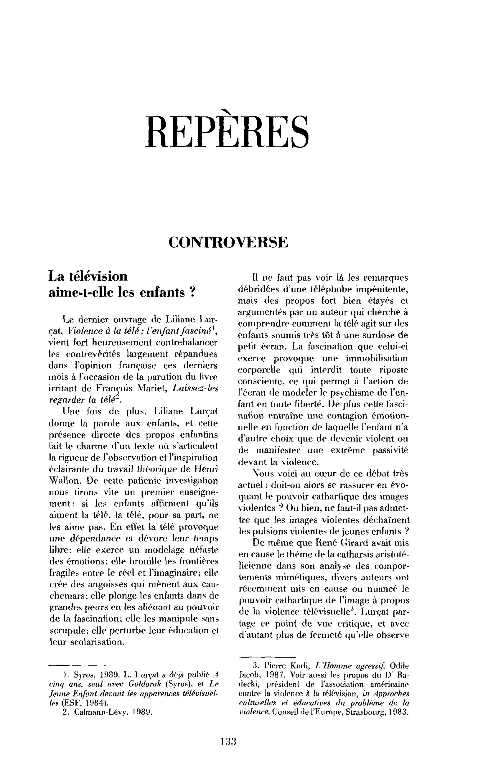 La télévision aime-t-elle les enfants ?
