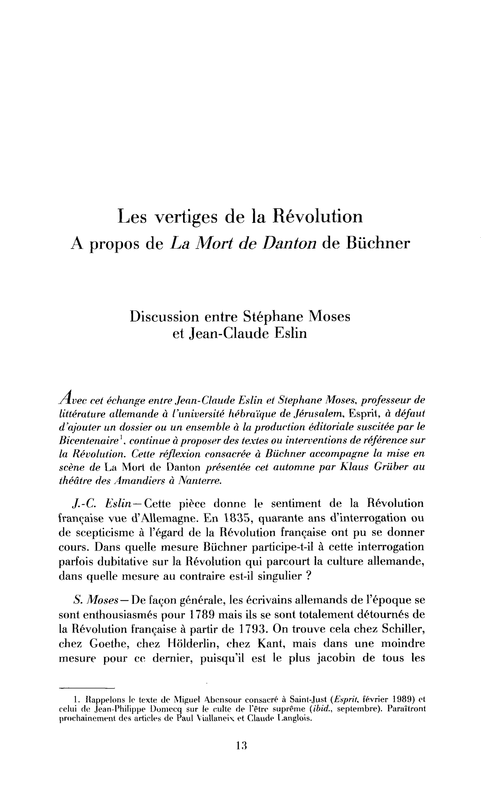 Les vertiges de la Révolution (discussion)