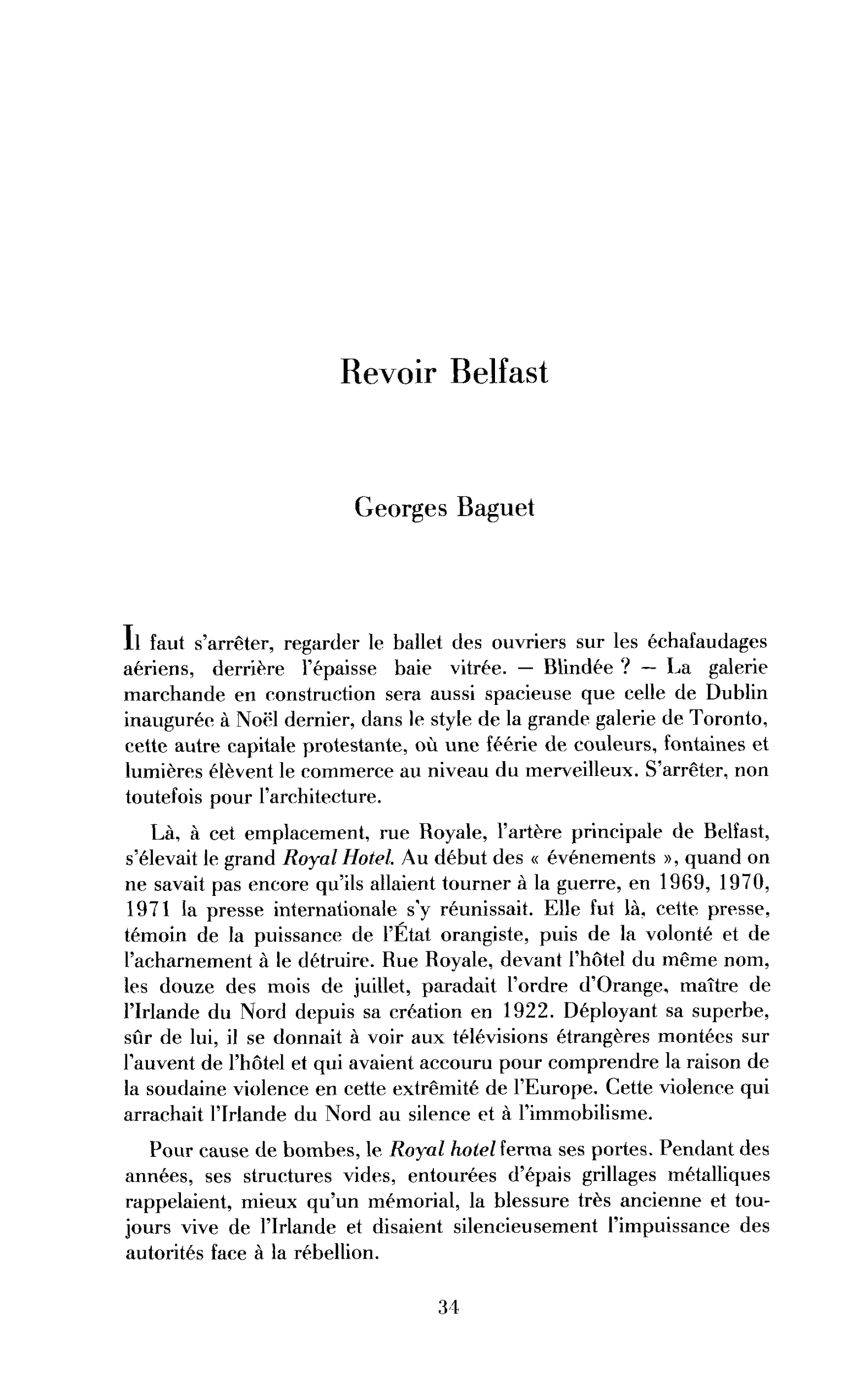 Belfast revisitée (reportage)