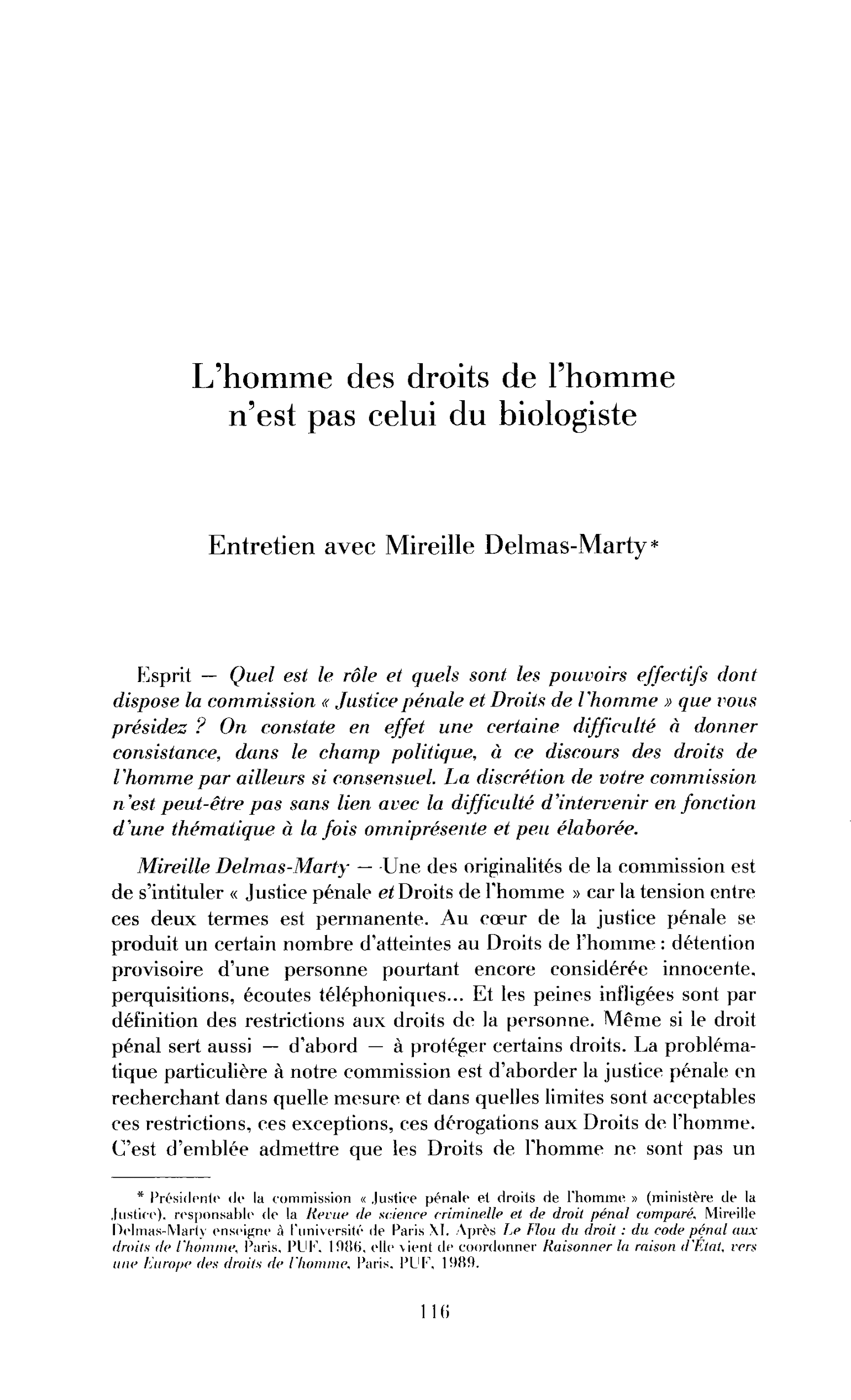L’homme des droits de l’homme n’est pas celui du biologiste (entretien)