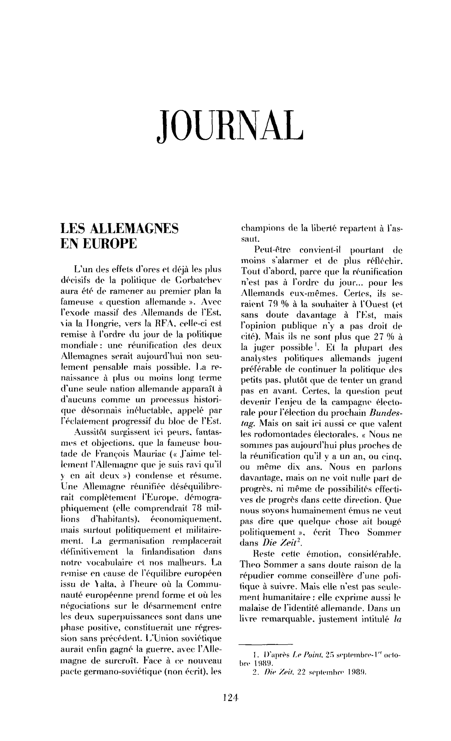 Les Allemagnes en Europe