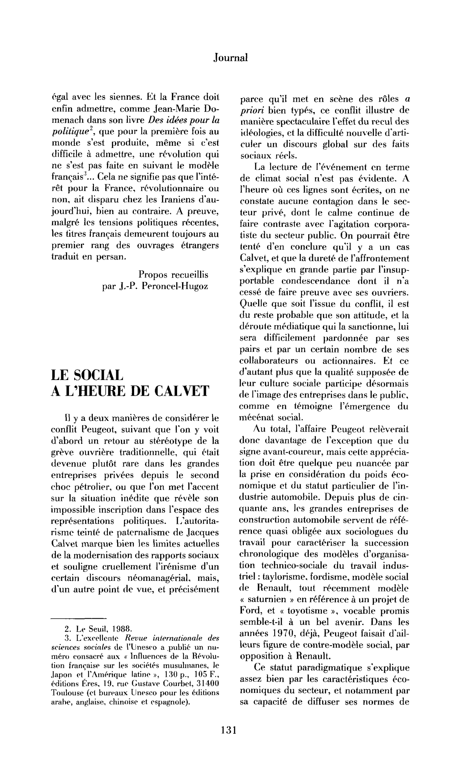 Le social à l’heure de Calvet