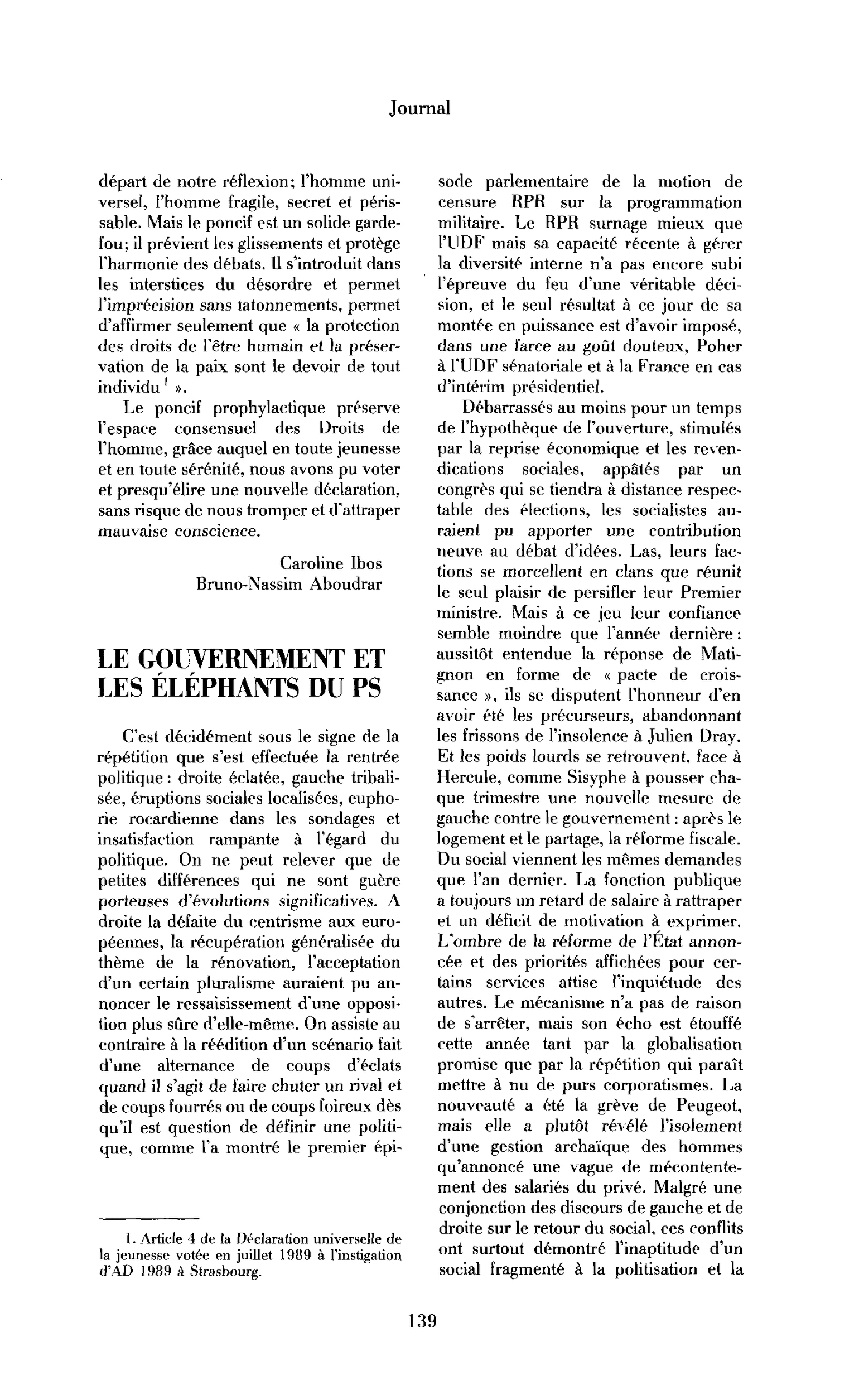Le gouvernement et les éléphants du PS