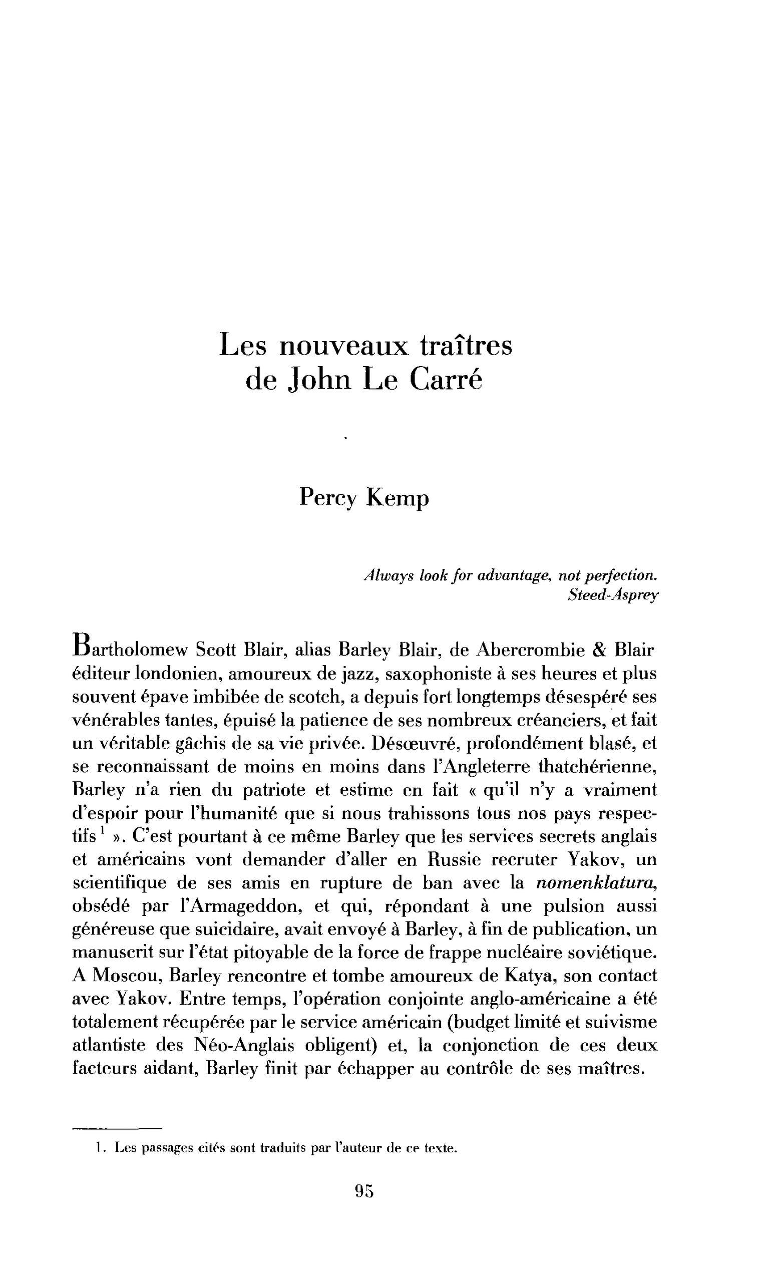 Les nouveaux traîtres de John Le Carré