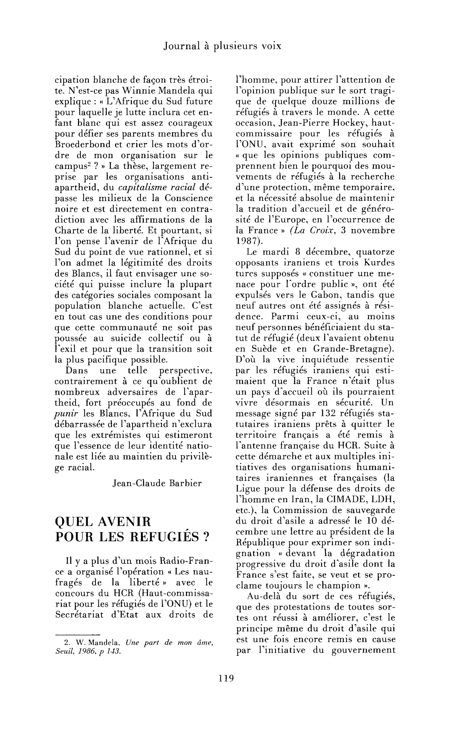 Quel avenir pour les réfugiés ?